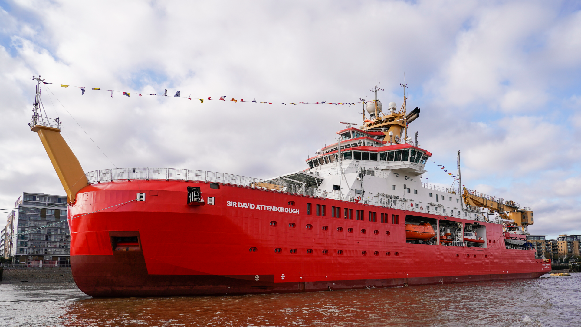Polar research ship named after Sir David Attenborough docks in London ...