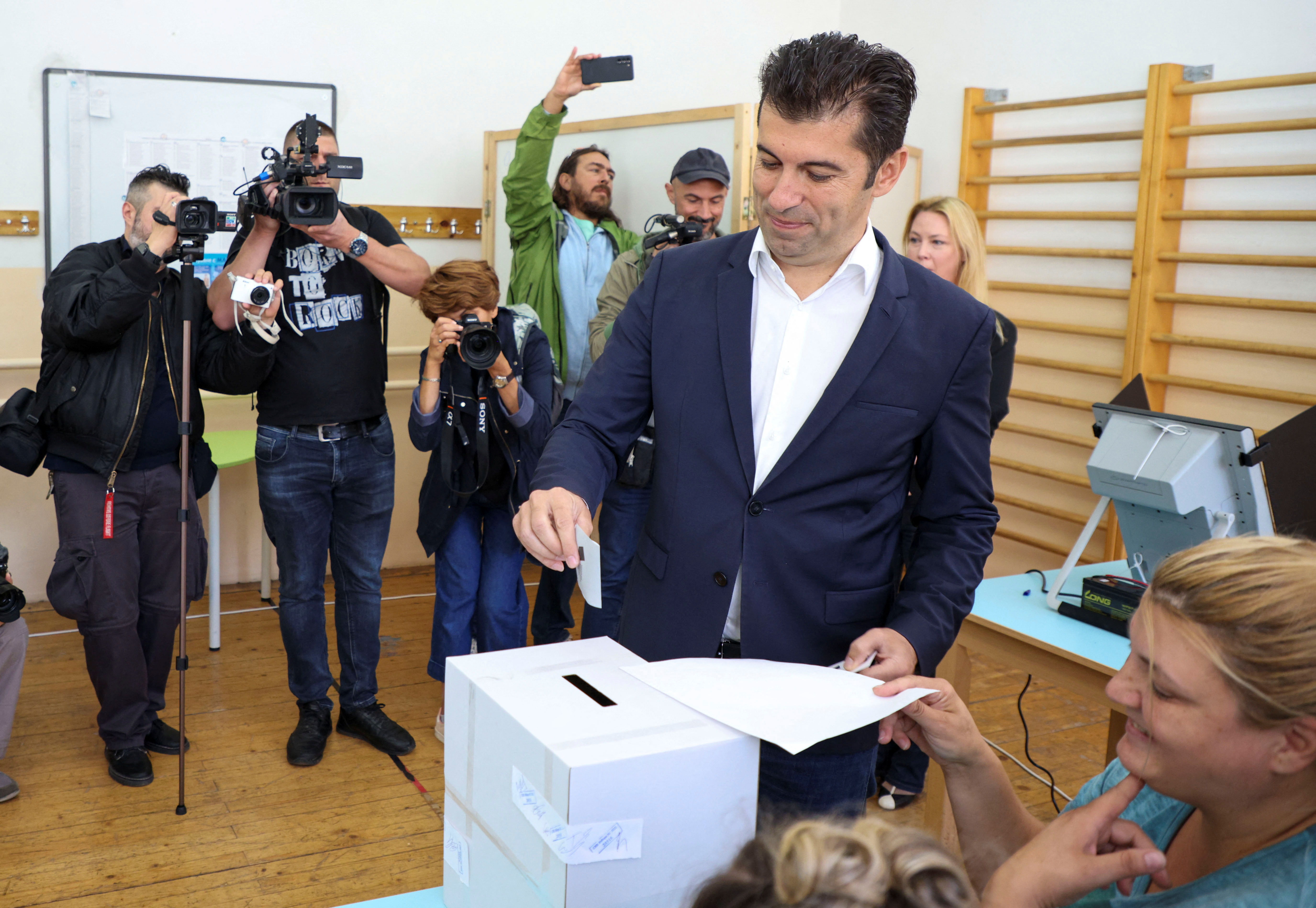 Kiril Petkov, leader of the centrist 'We Continue The Change' (PP) party, votes at a polling station in Sofia. Reuters/Stoyan Nenov