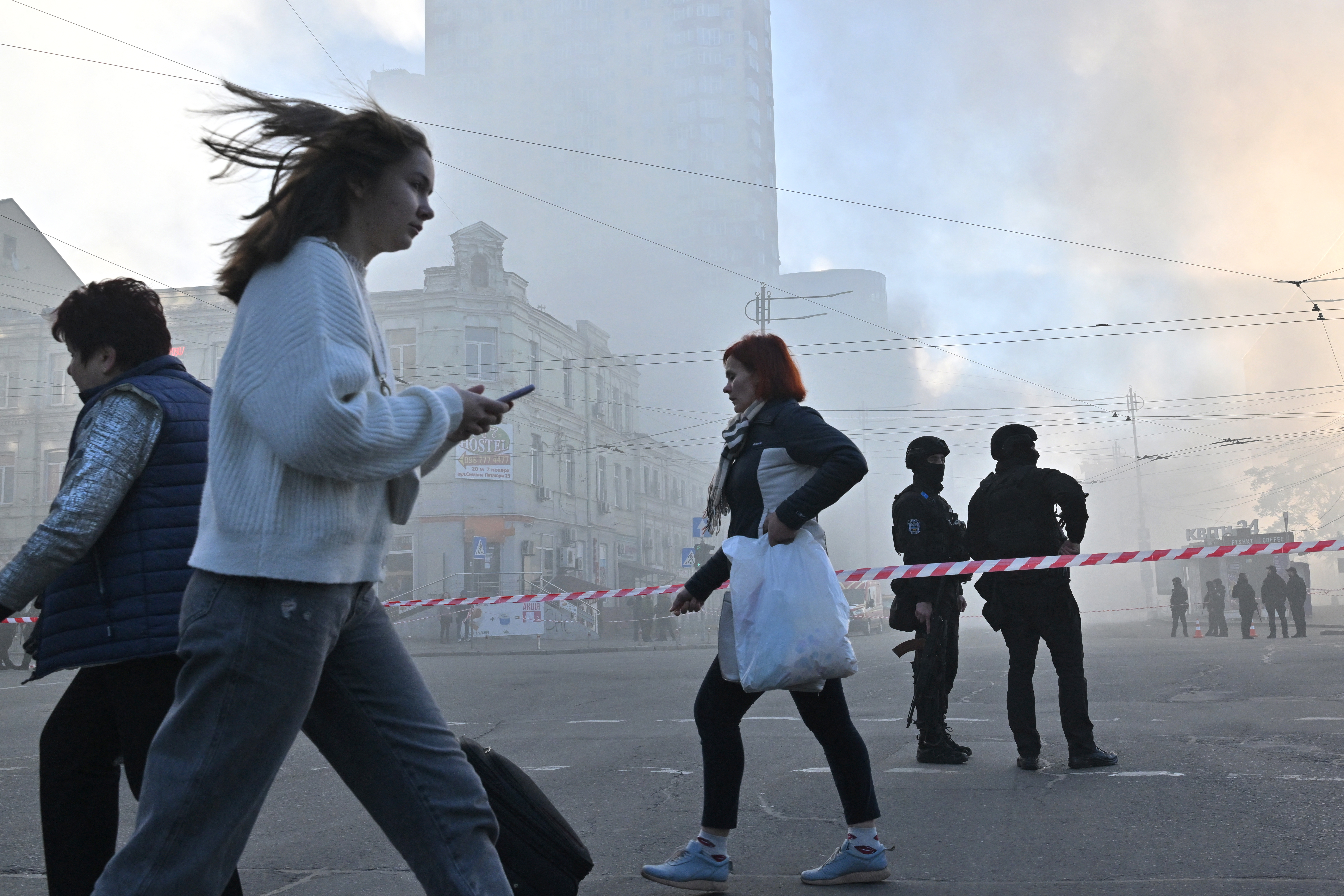 Kyiv has been attacked by drones on Monday morning. Sergei Supinsky / AFP