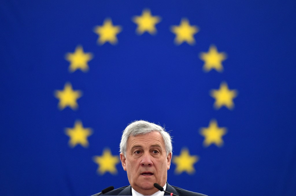 Former European Parliament President Antonio Tajani, considered pro-EU, is foreign minister in the new Italian coalition government. /Frederick Florin/AFP