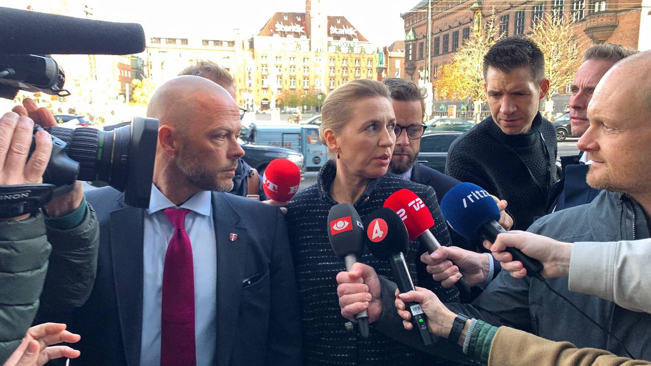 Mette Frederiksen arrives to a debate with other party leaders after securing a narrow win in the Danish general election. /Jacob Gronholt-Pedersen/Reuters