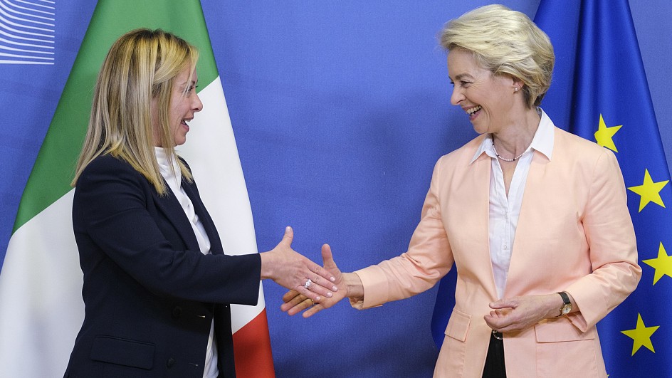 Two women making strides on the European stage - Italian PM Giorgia Meloni and EC President Ursula von der Leyen./ Thierry Monasse/Getty 