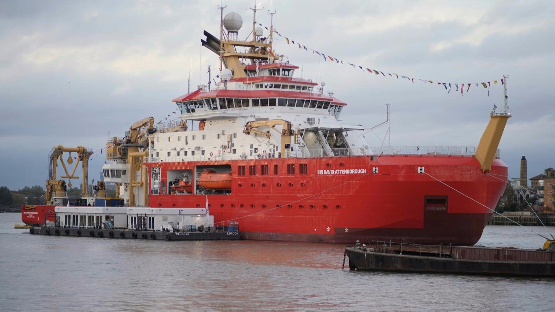 The RRS Sir David Attenborough, billed as one of the world's most advanced polar research vessels, completed its maiden voyage in November 2021. /Arman Soldin/AFP 