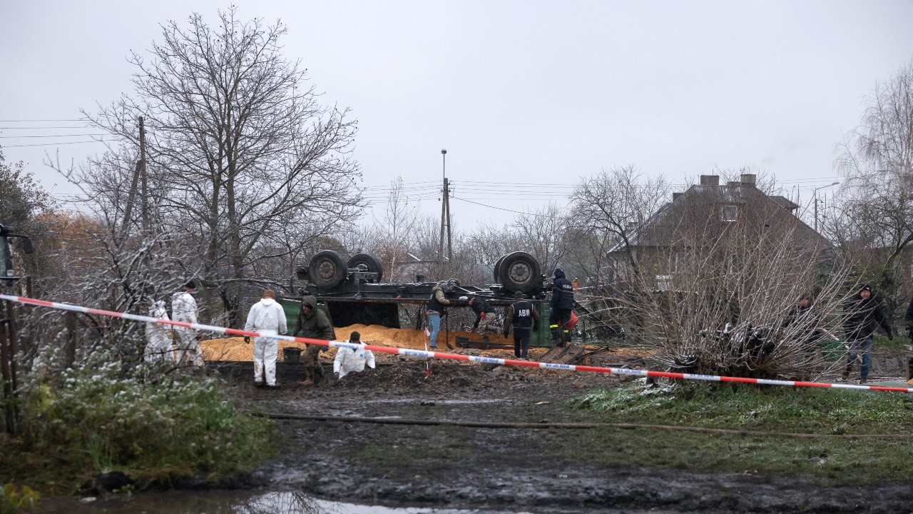 A general view of the site of the explosion in Przewodow, a village in eastern Poland near the border with Ukraine. /Jakub Szymczuk/Poland's President Office/Reuters
