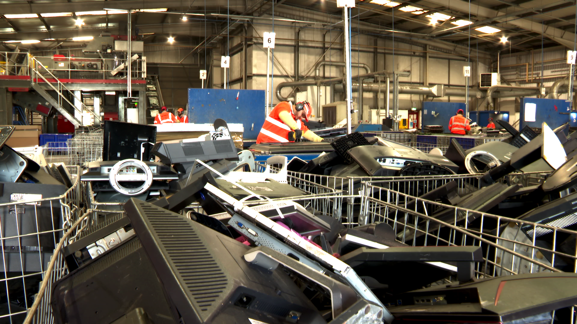 Veolia's recycling plant for TVs in Bridgnorth, England. Darshan Dalal CGTN