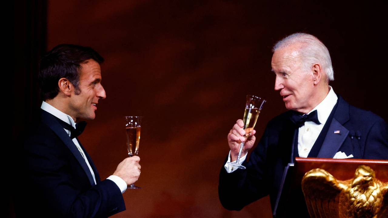 Macron and Biden used the French president's visit to Washington to show unity on the Ukraine conflict. /Evelyn Hockstein/Reuters