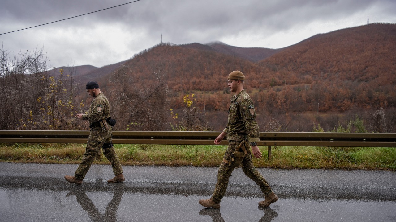 Hundreds of ethnic Serbs erected barricades on a road in northern Kosovo, blocking the traffic over the two main border crossings towards Serbia, police said. /Armend Nimani/AFP