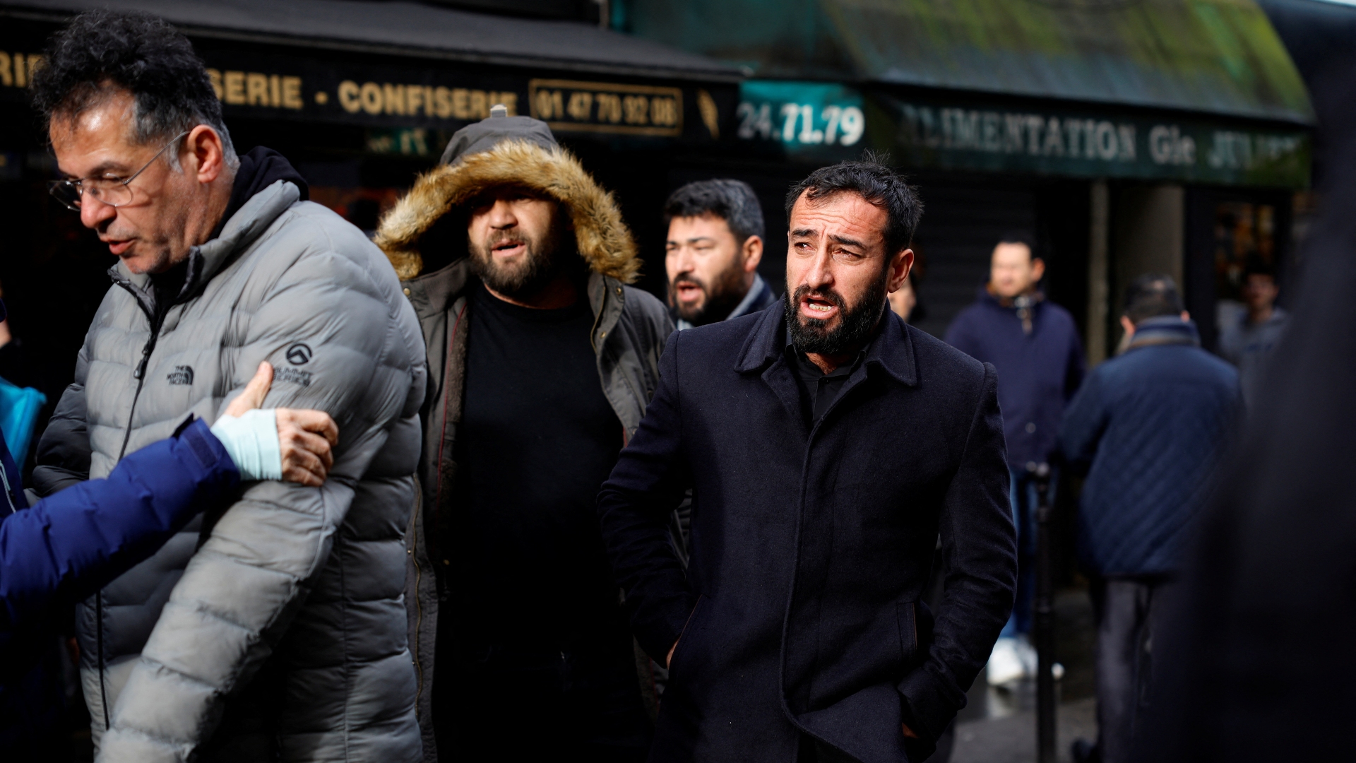 Members of the Kurdish community center poured on to the streets after the shooting. /Sarah Meyssonnier/Reuters