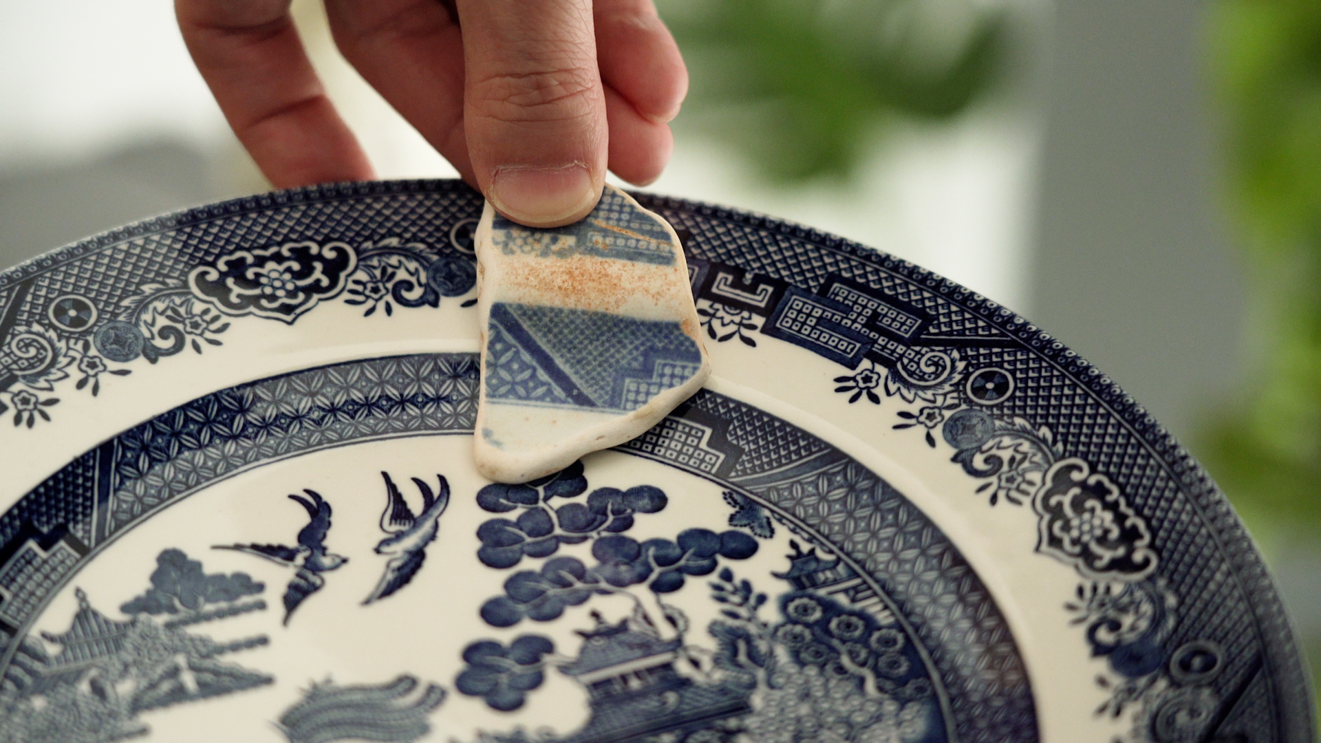 The Blue Willow pattern that caught Zhang's eye. /CGTN