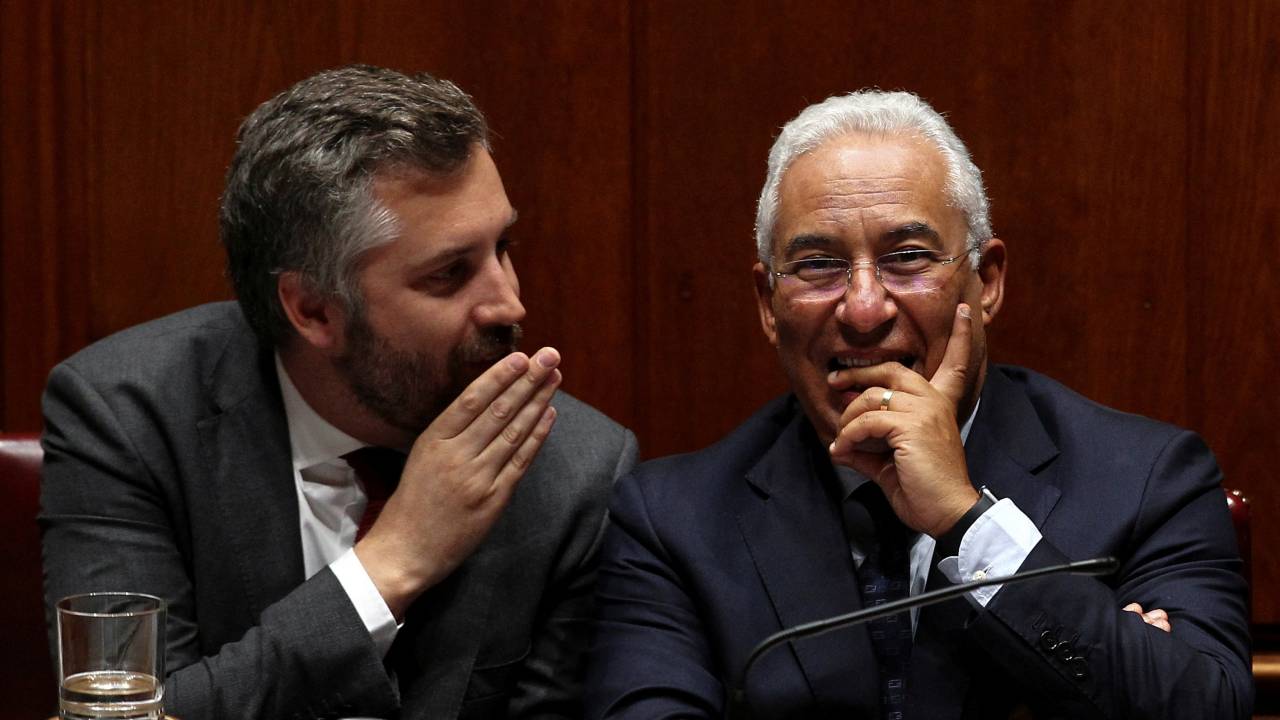 Former Portuguese minister Pedro Nuno Santos and Prime Minister Antonio Costa during happier times. /Pedro Nunes/File/Reuters