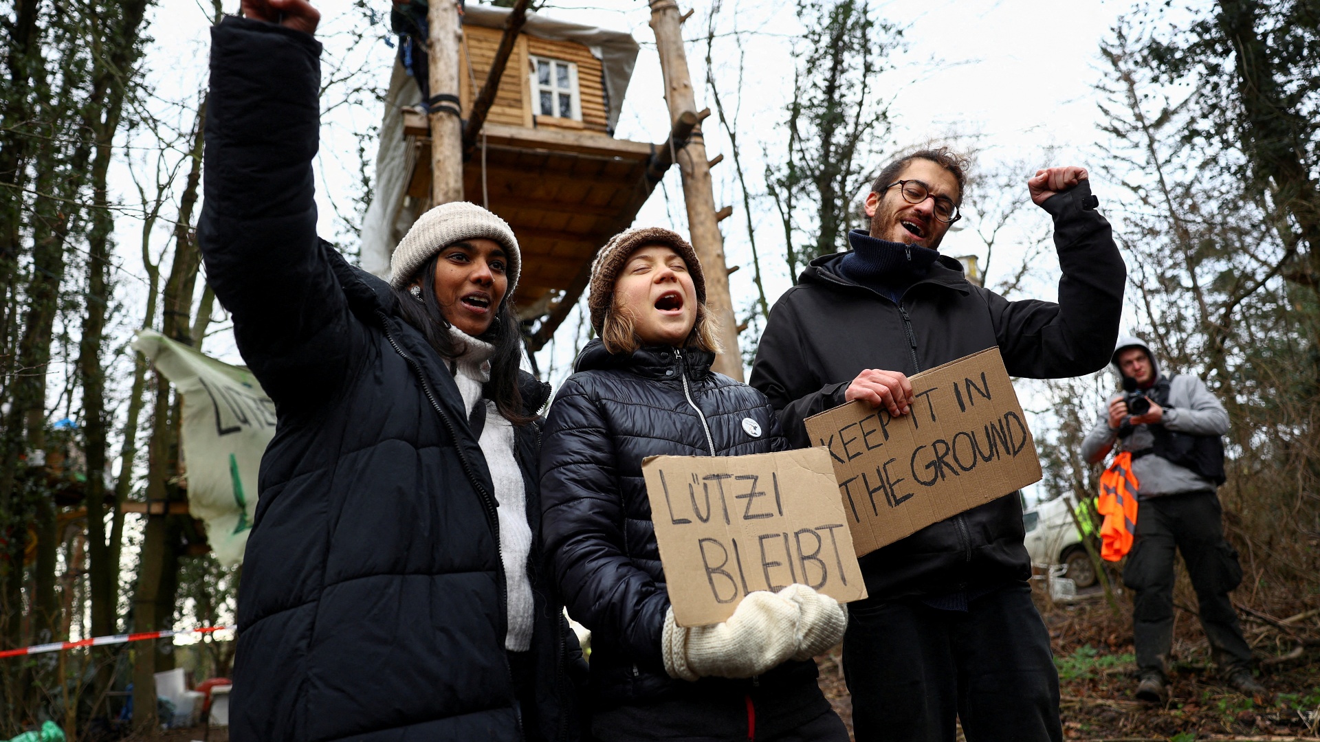Greta Thunberg has joined the protesters this week in Luetzerath./ Christian Mang/Reuters