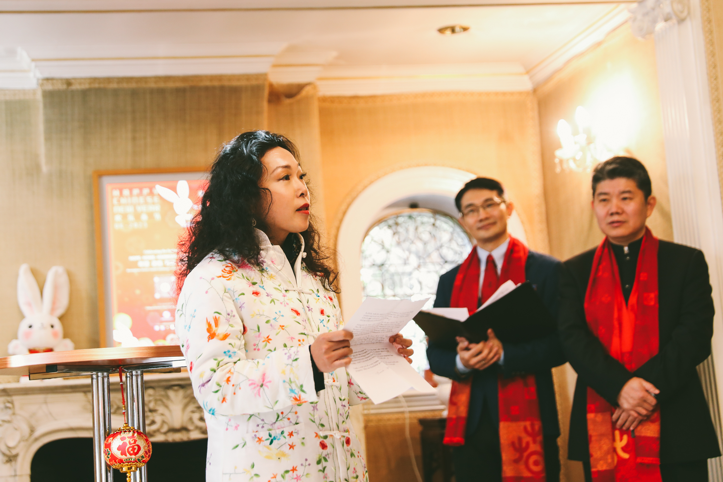 Pianist Xiao Di introduces Chinese New Year concert for the Year of the Rabbit. /Cultural Section of the Chinese Embassy in London
