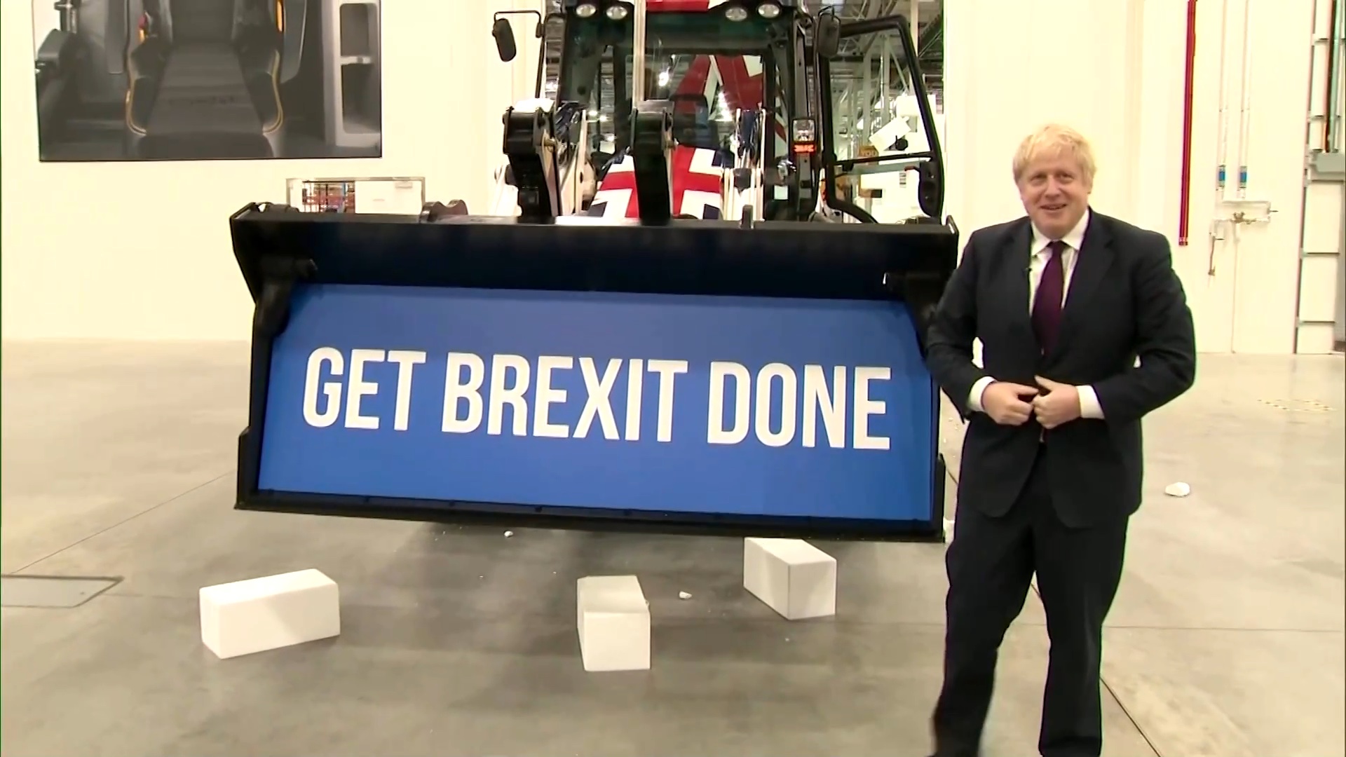 Boris Johnson drove a bulldozer through a polystyrene wall as an election gimmick, but the real Brexit has proven as tougher obstacle. /Reuters