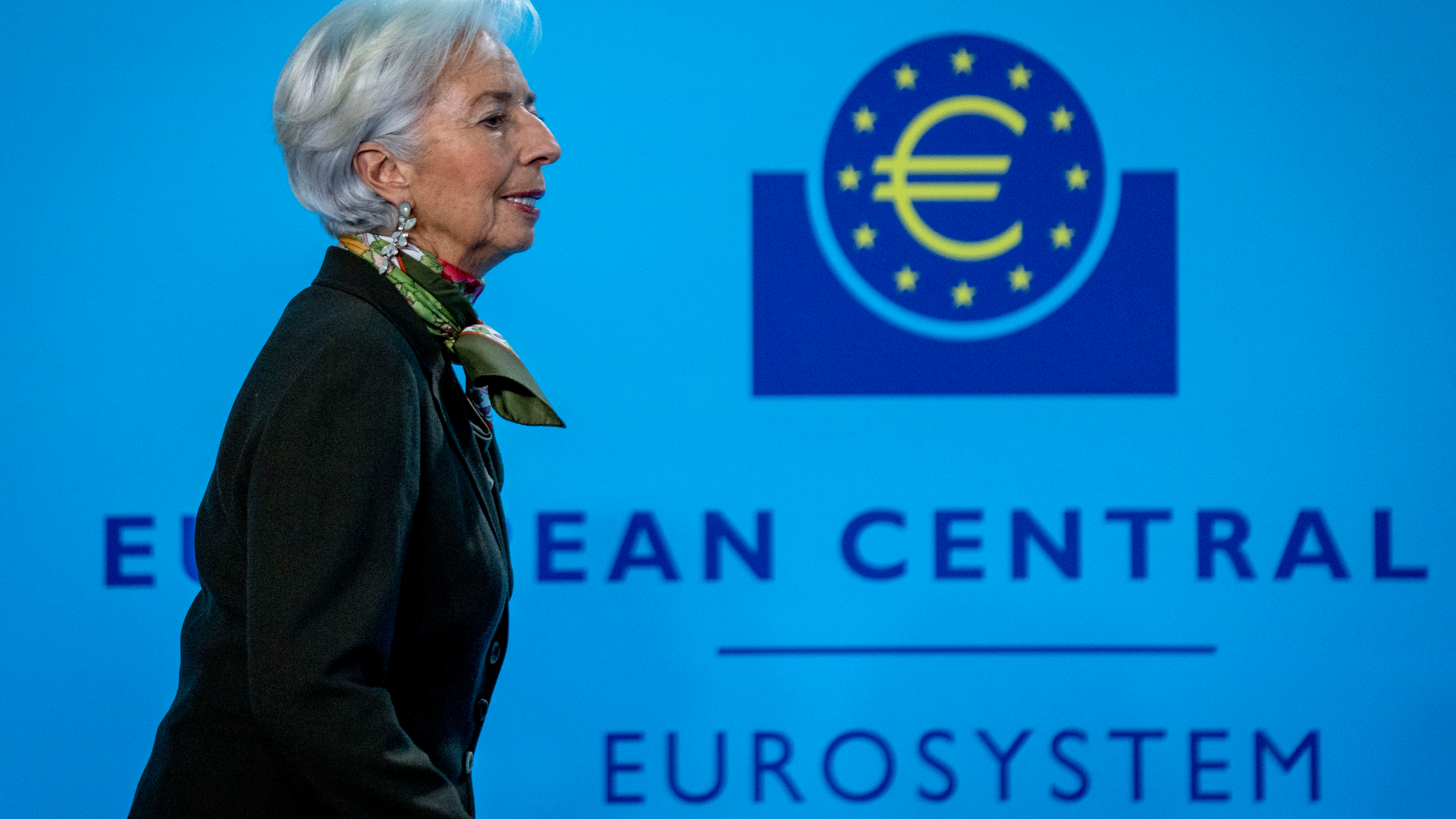 ECB President, Christine Lagarde, arrives for a news conference following the meeting of the bank's governing council in Frankfurt. /Michael Probst/AP