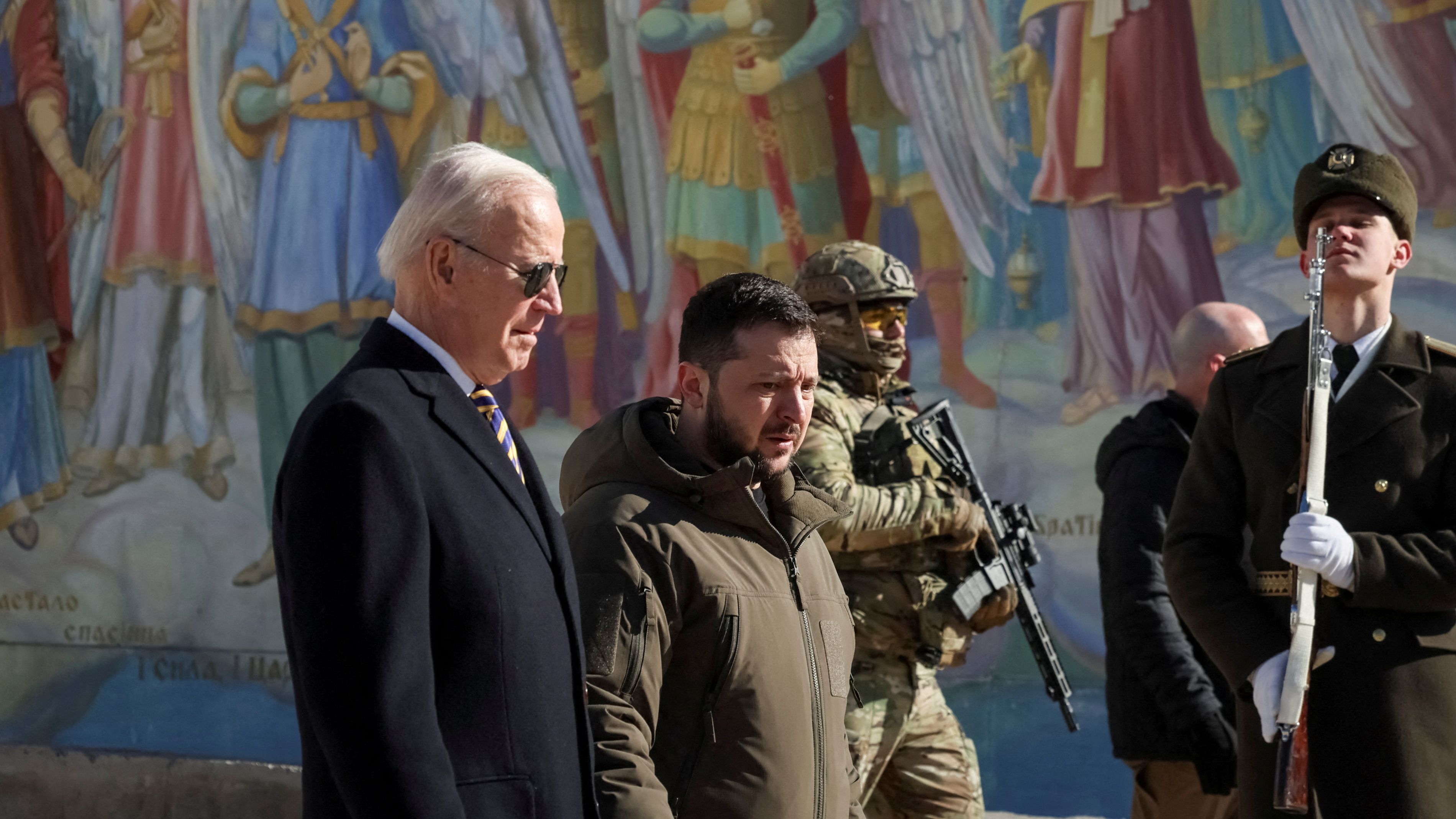 U.S. President Joe Biden and Ukraine's President Volodymyr Zelenskyy met in Kyiv./ Gleb Garanich/Reuters
