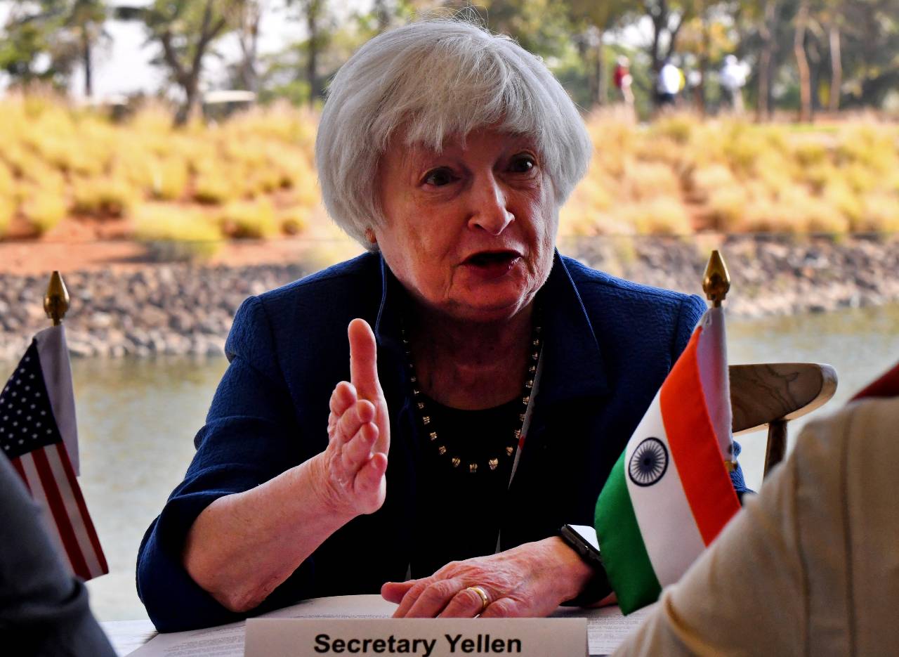U.S. Treasury Secretary Janet Yellen is pushing for a joint communique on Ukraine, but the G20 meeting in India is expected to end without a collective response. /Samuel Rajkumar/Reuters