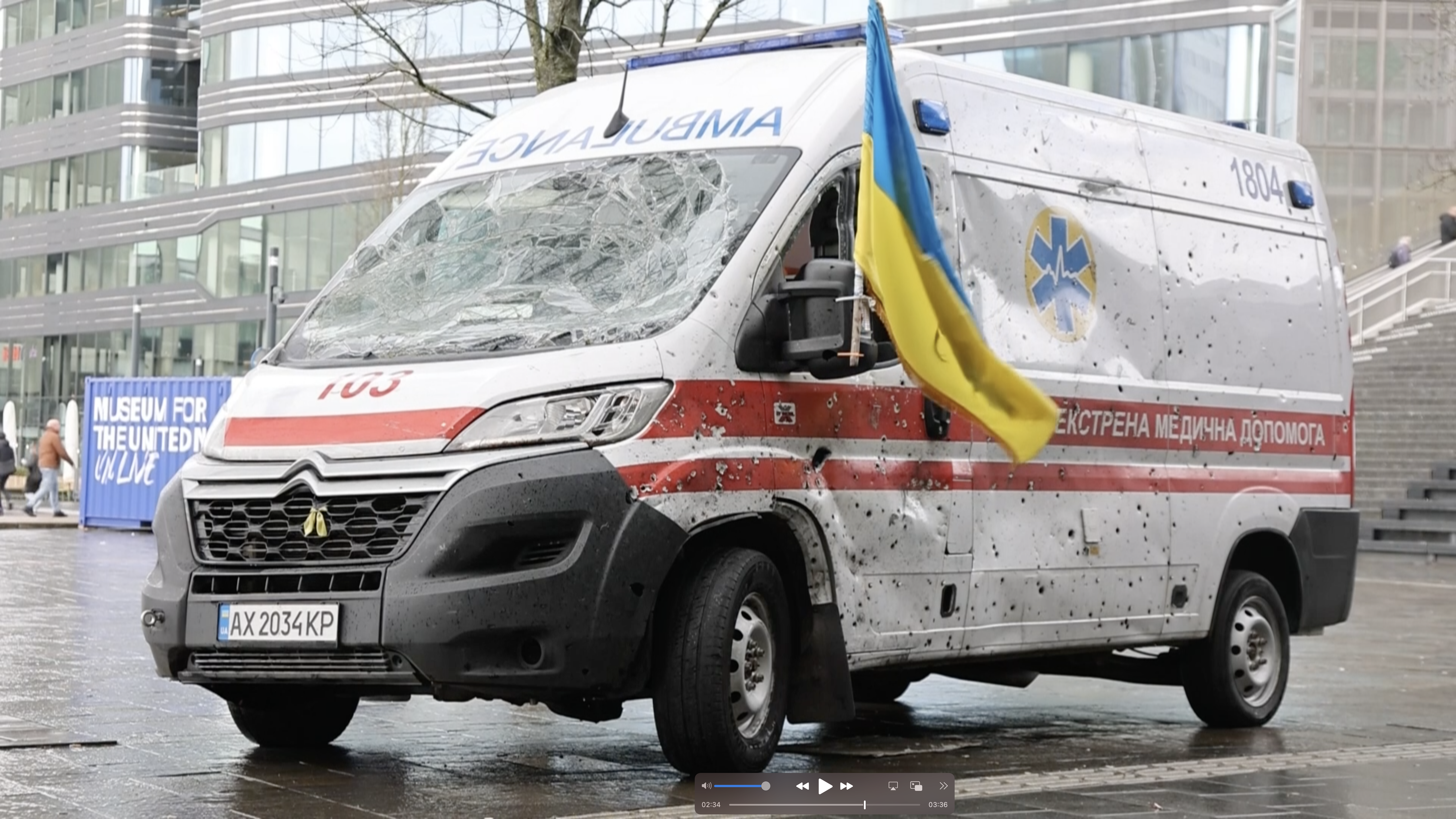 According to the World Health Organization, 442 Ukrainian ambulances and 218 hospitals have been destroyed since the start of the conflict./CGTN.