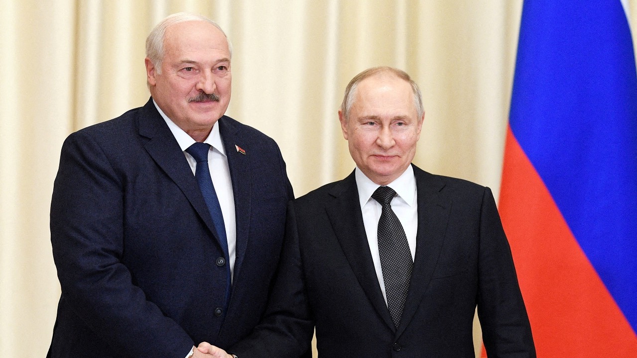 Russian President Vladimir Putin with close ally Belarusian President Alexander Lukashenko in February 2023. /Sputnik/Vladimir Astapkovich/Kremlin/Reuters