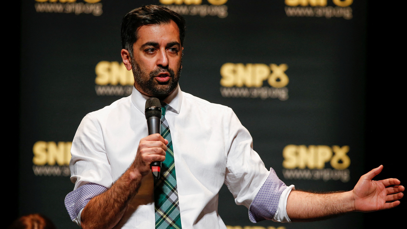 Humza Yousaf is set to become Scotland's new First Minister after being named the new leader of the SNP party./Reuters/Craig Brough.