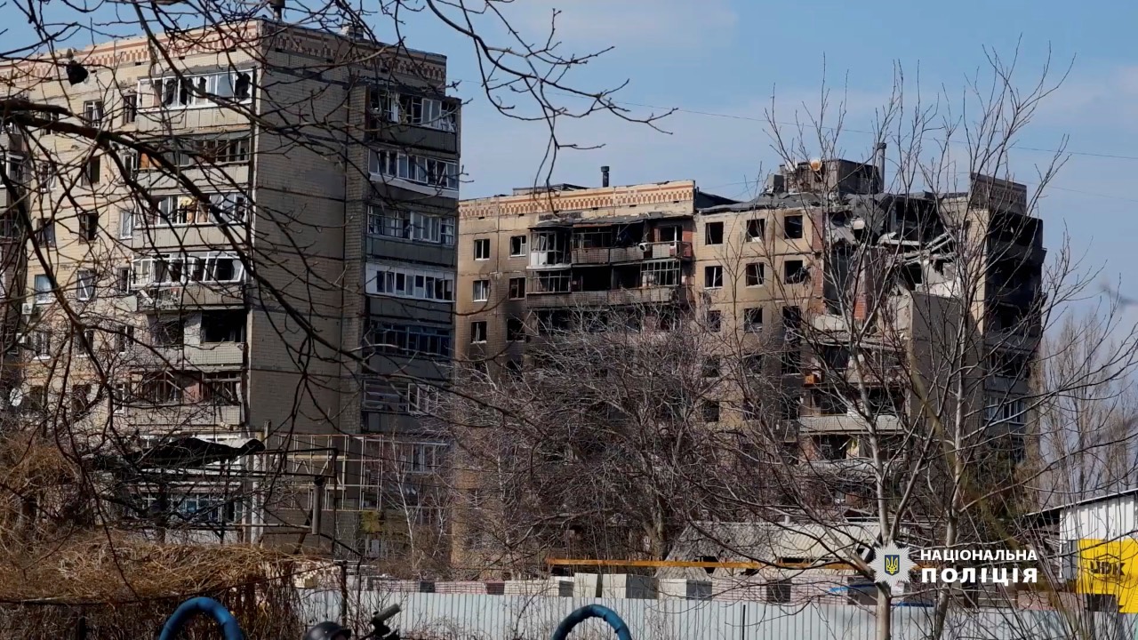 Damaged buildings in Avdiivka, Donetsk region. /Donetsk Region Police/Reuters