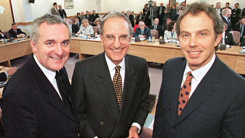 Along with Tony Blair (right) and US Senator George Mitchel (centre), Ahern was one of the architects of the Good Friday Agreement /AP