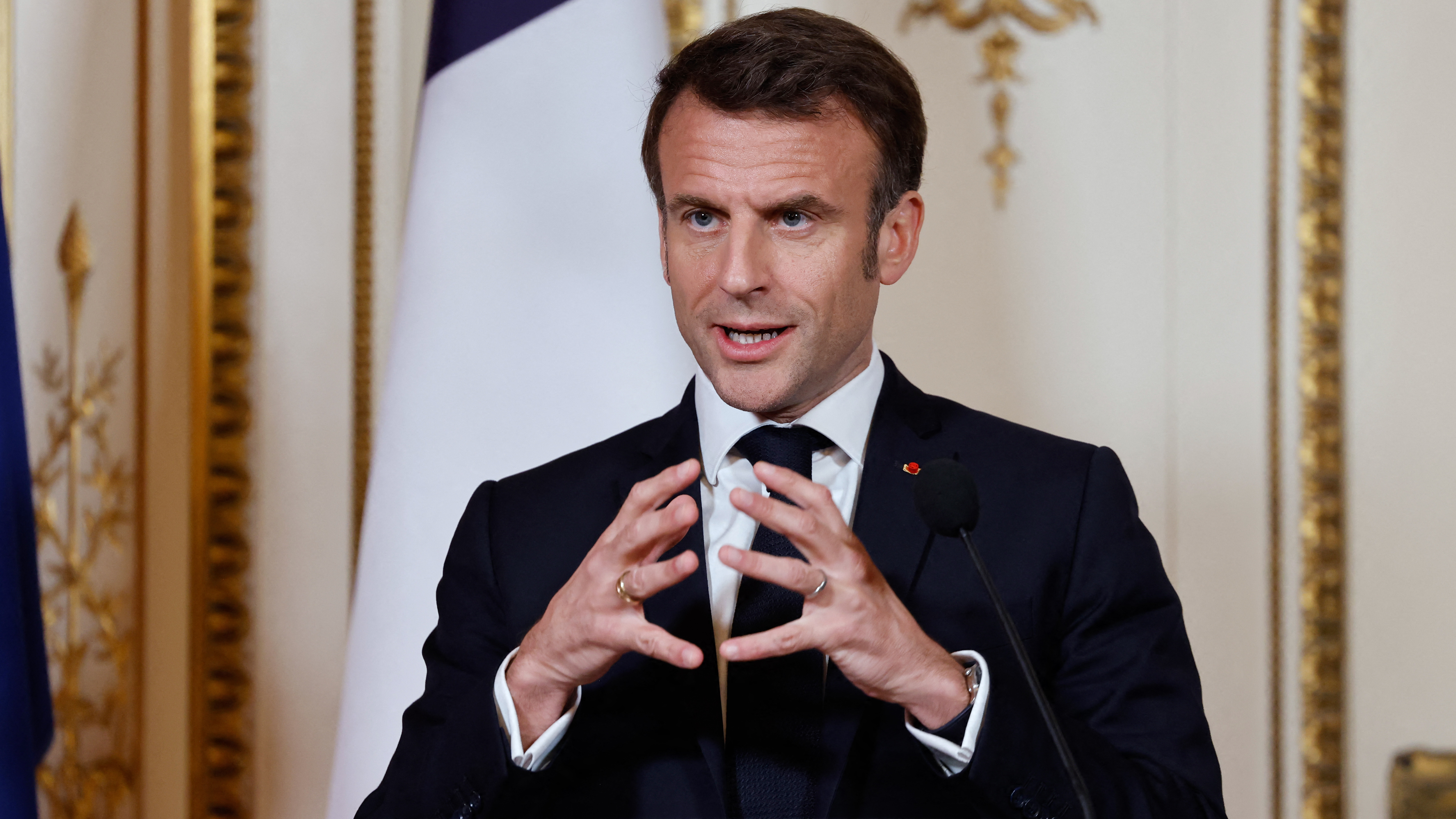 French President Emmanuel Macron's controversial pension reform has been given the green light by the French Constitutional Court./Ludovic Marin/AFP.

