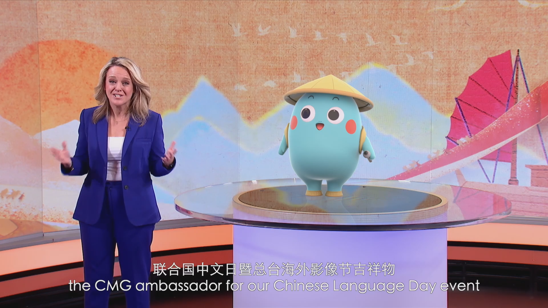 CGTN Europe presenter Juliet Mann chats with Cangbao. /CMG