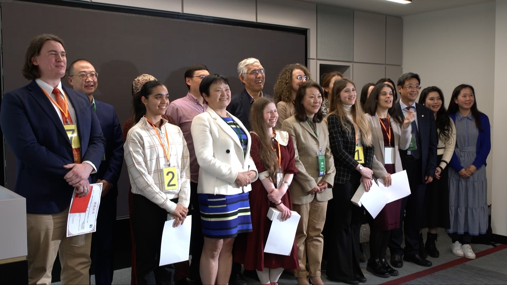 The finalists of the Chinese Competition for Social Welfare and Business Innovation had to make a 10-minute speech on a topic of their choice./CGTN Europe/Li Ninging
