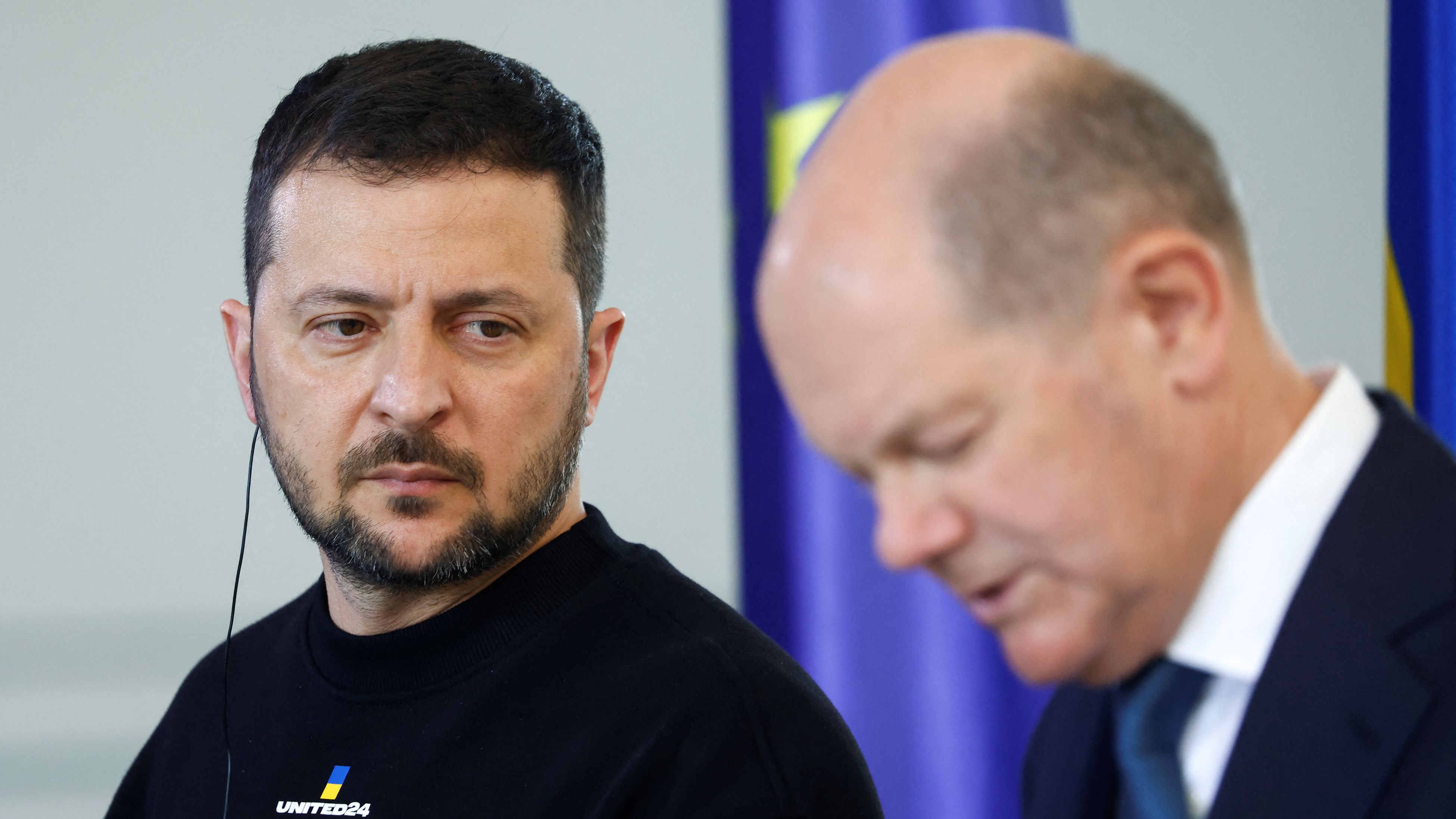 President Volodymyr Zelenskyy was in Berlin to meet German Chancellor Olaf Scholz at the weekend. /Michele Tantussi/Reuters