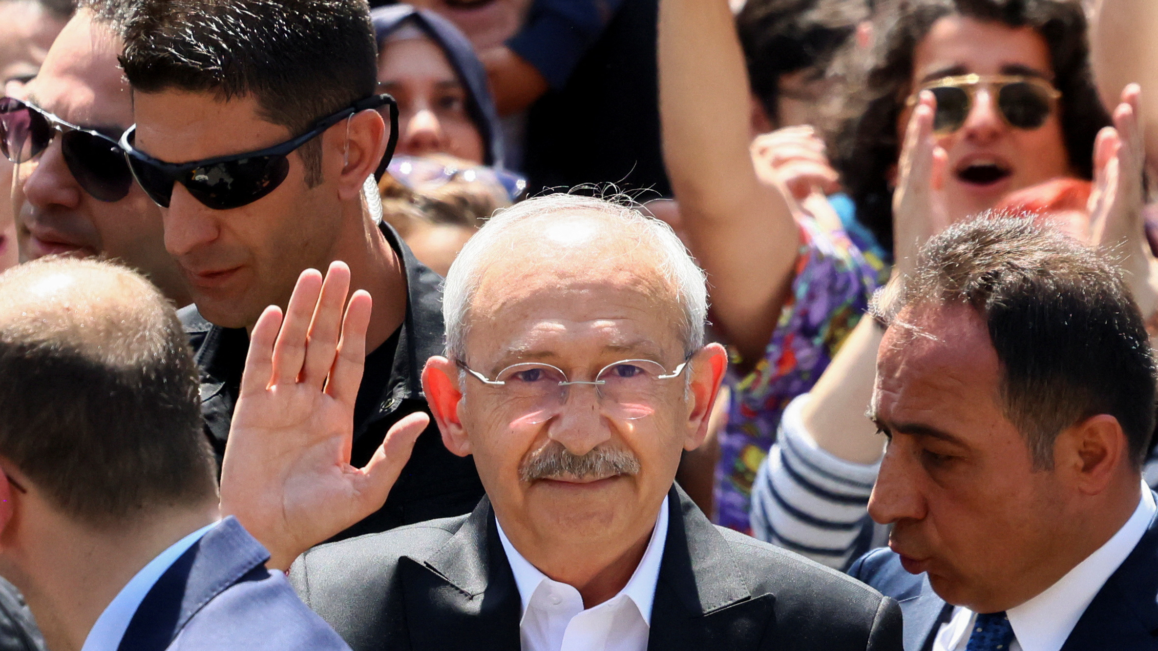Kemal Kilicdaroglu, presidential candidate of the main opposition alliance, voted in Ankara earlier on Sunday. /Yves Herman/Reuters