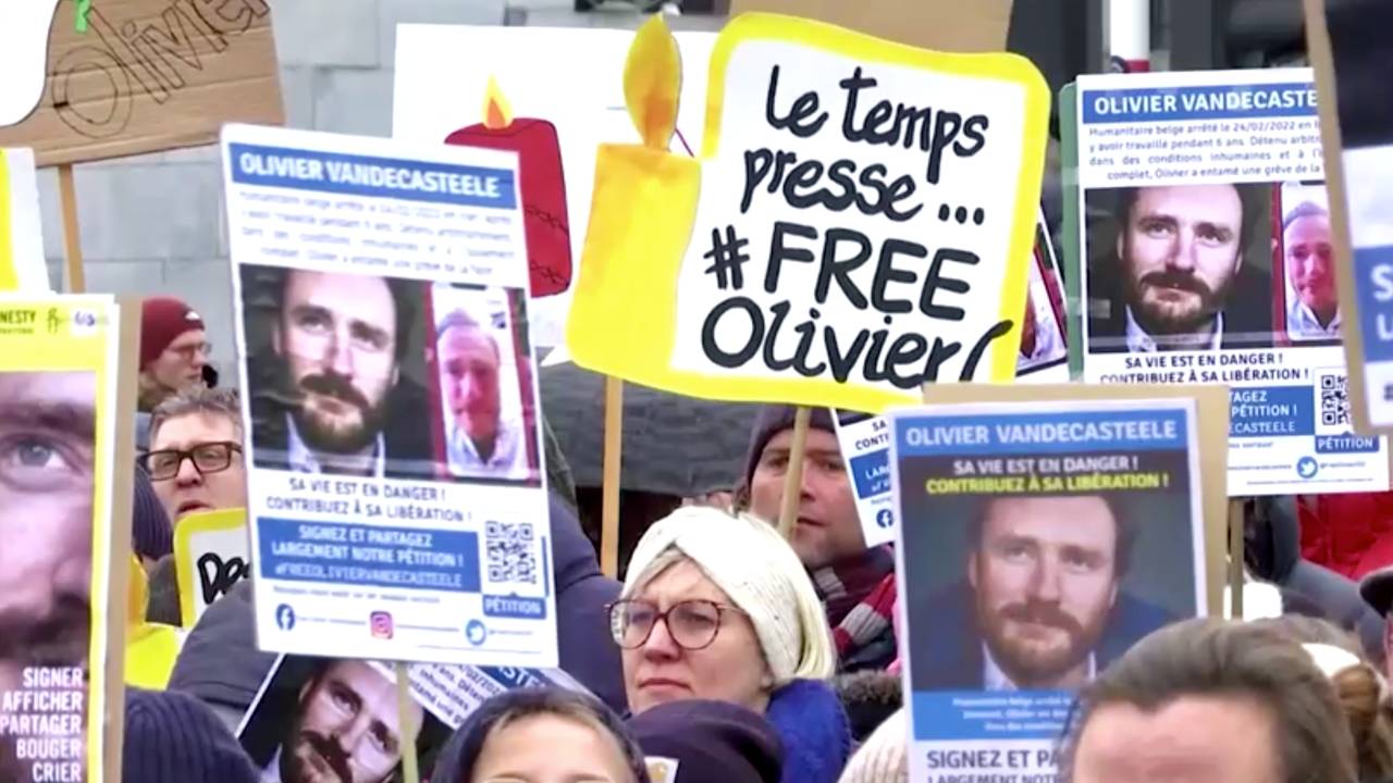 Belgian aid worker Olivier Vandecasteele, who was arrested in Iran for charges including spying, has been released in a prisoner swap. /Screentshot/Reuters