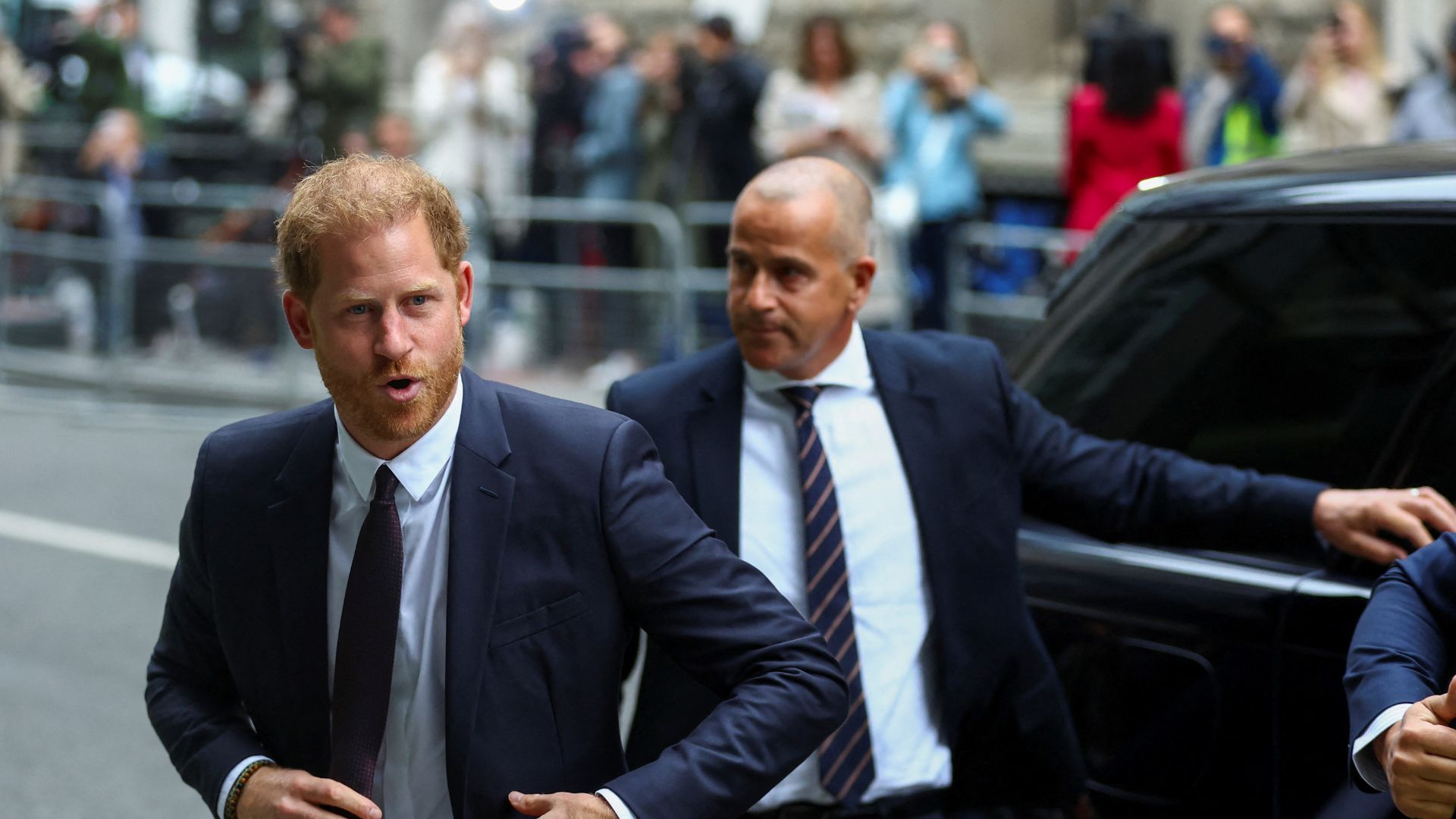 Britain's Prince Harry arrives at the High Court in London. /Hannah McKay/Reuters