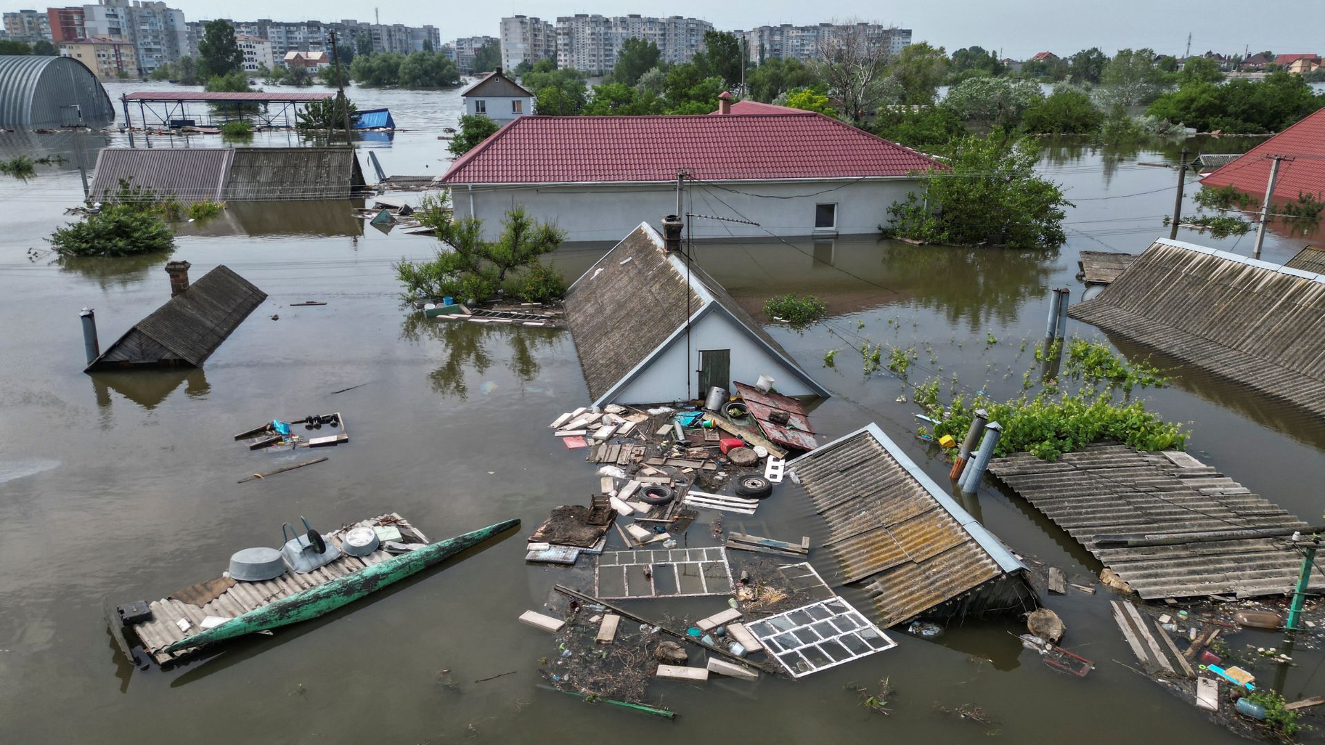 Villages near the dam have been almost entirely submerged by the flood waters./Reuters