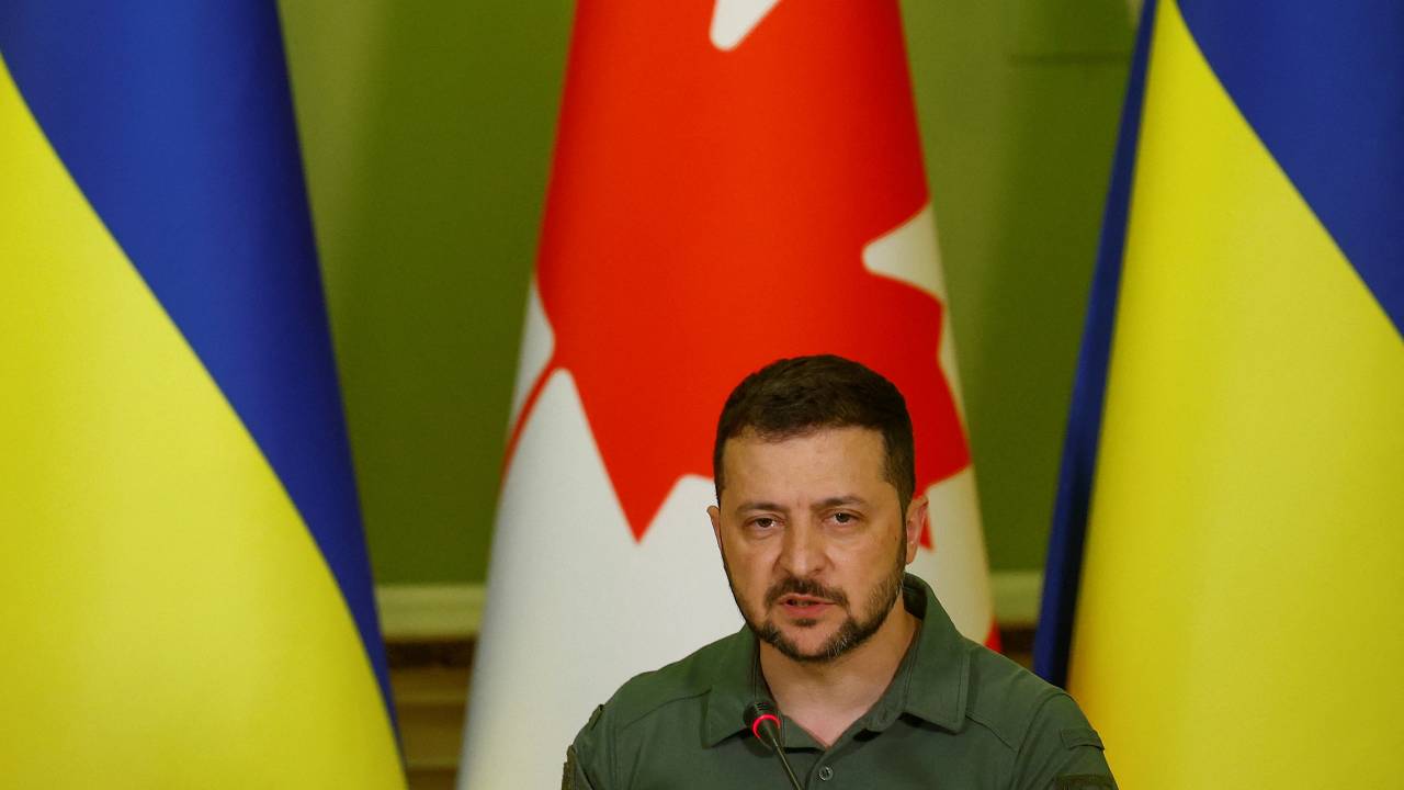 Ukraine's President Volodymyr Zelenskyy has acknowledged  that his military is engaged in a 'counter-offensive.'/Valentyn Ogirenko/Reuters
