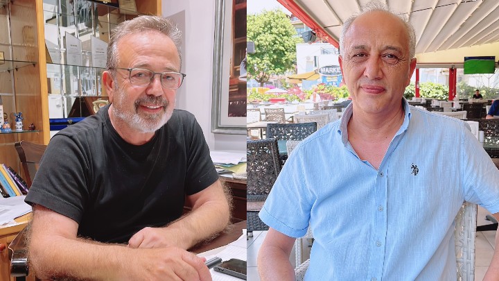 The hotel run by Asim Genis (L) is at a third of its capacity, while restaurateur Ali Aygun (R) says businesses can't cover costs. /Louise Greenwood/CGTN
