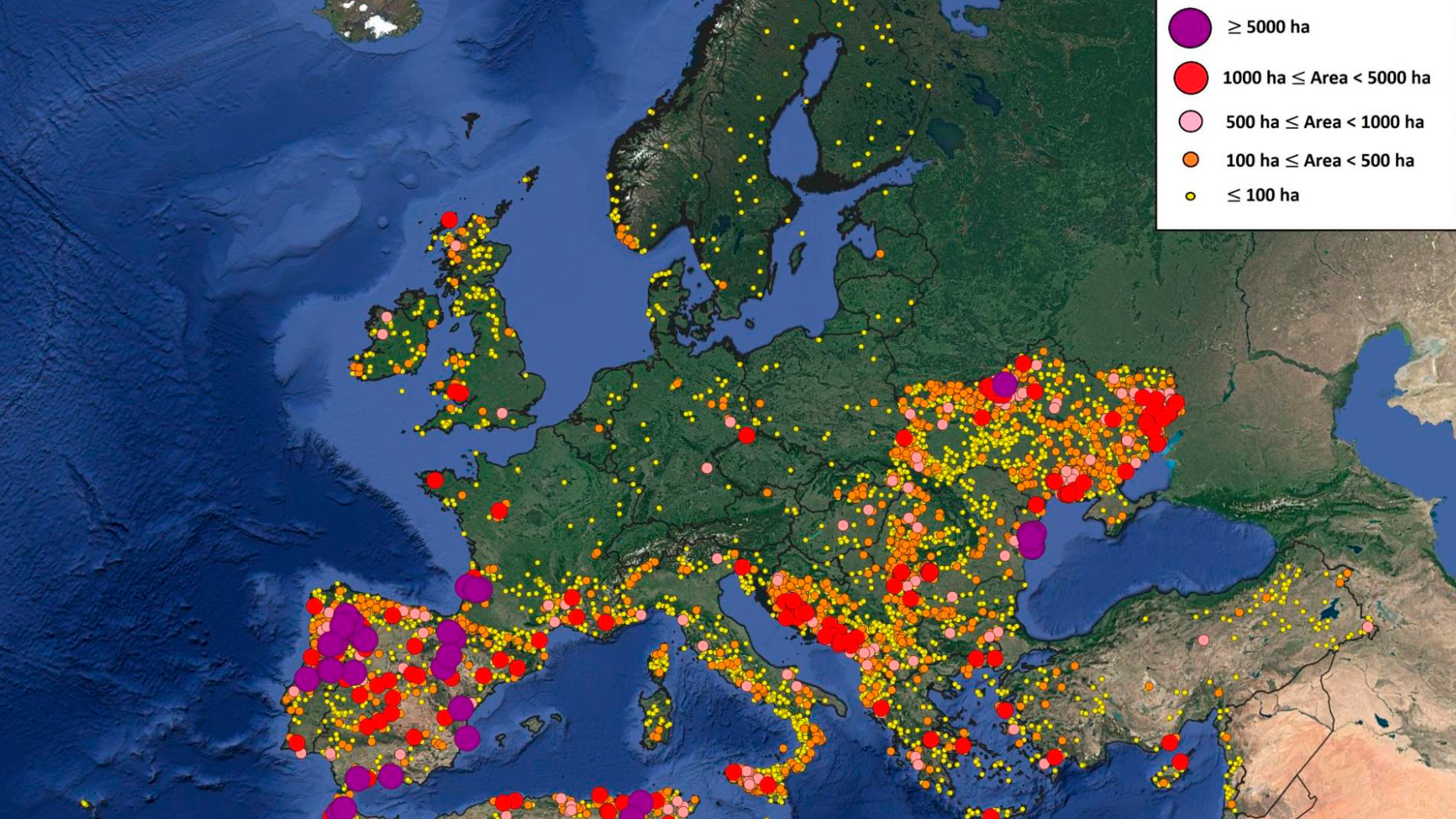 2022 burnt areas reported by EFFIS. /Copernicus, WMO