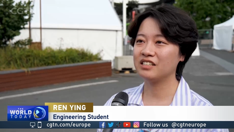 Ren Ying loves it in France. /CGTN
