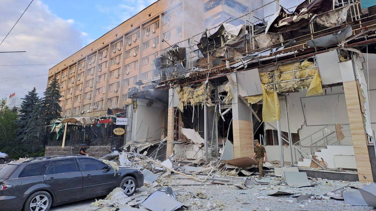 Twelve people were killed in a Russian strike on a restaurant in central Kramatorsk, Donetsk region. /Handout/Reuters