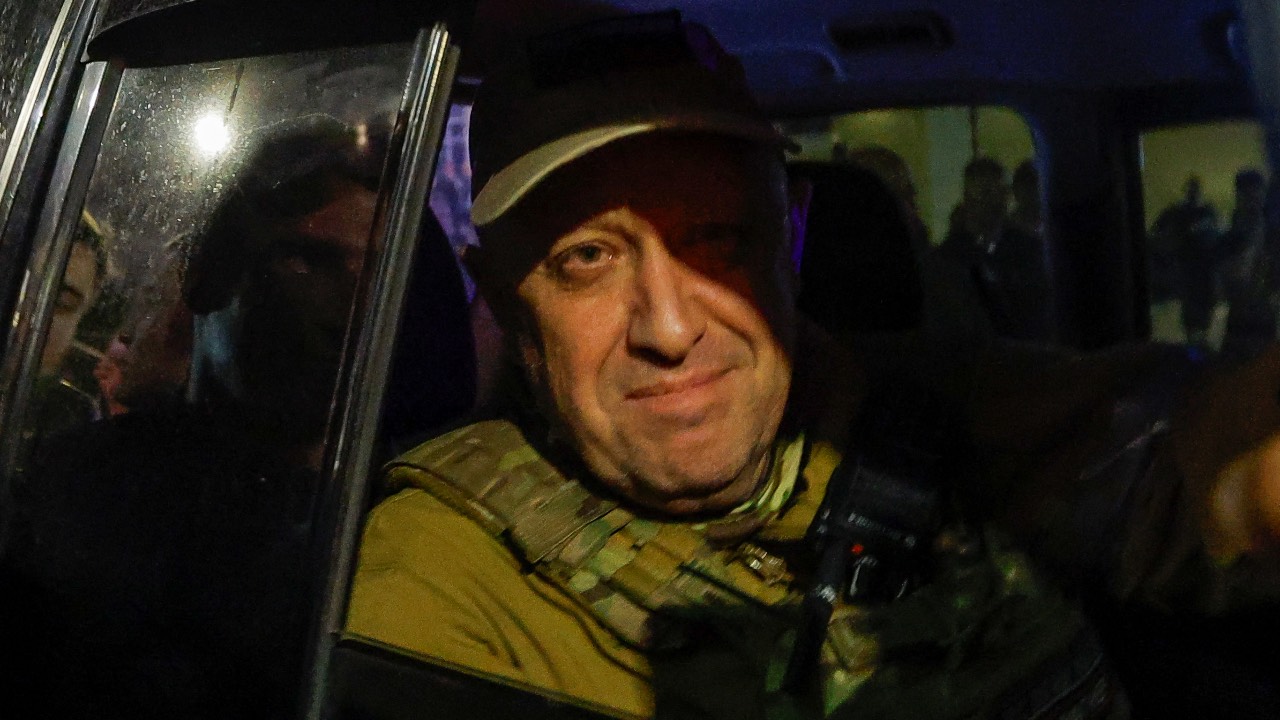 A file photo of Wagner Chief Yevgeny Prigozhin leaving the headquarters of the Southern Military District amid the group's pullout from the city of Rostov-on-Don, Russia. /Alexander Ermochenko/Reuters