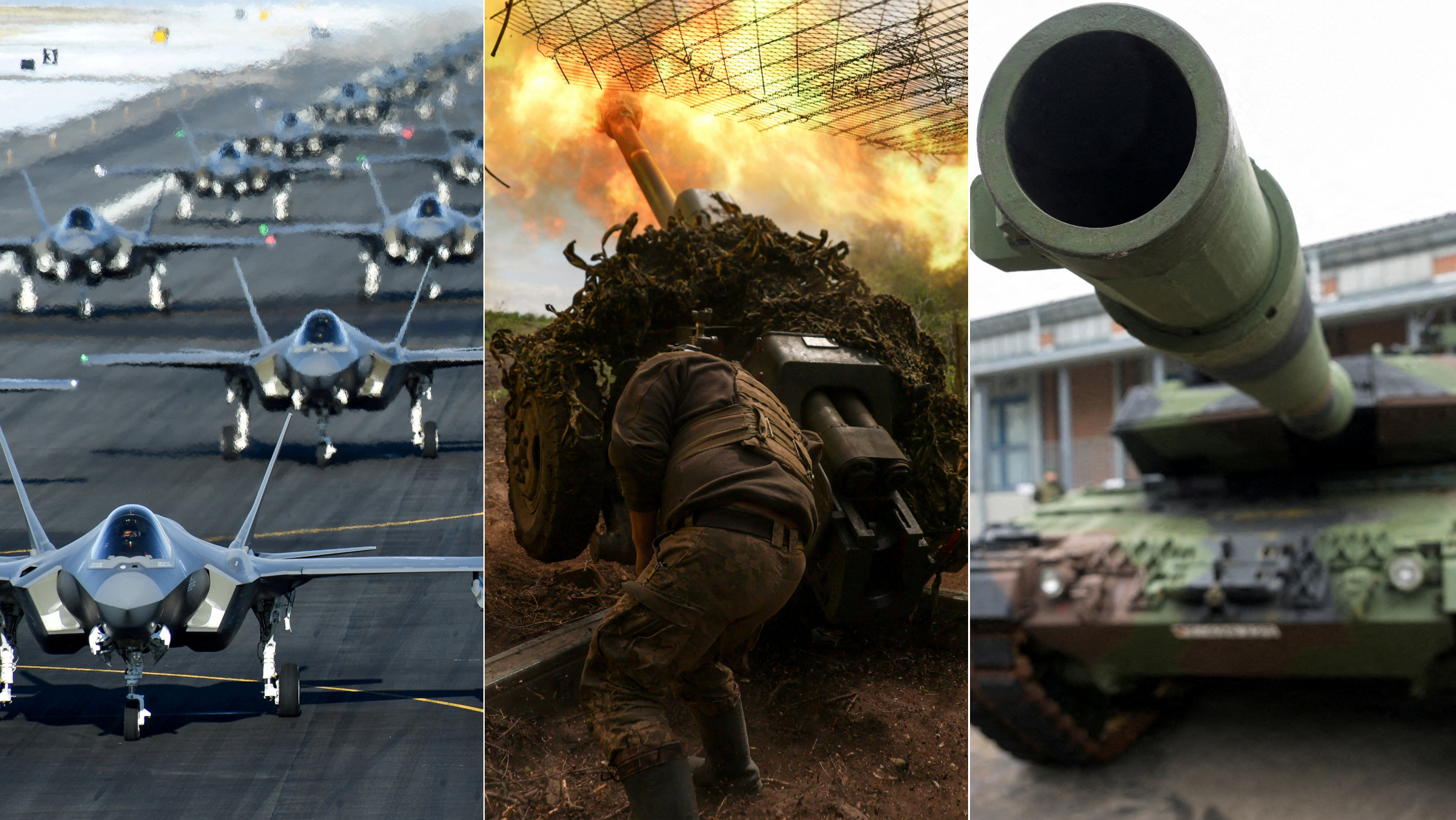 Environmental groups are fighting for climate transparency from militaries./ Sofiia Gatilova and U.S. Air Force/Reuters