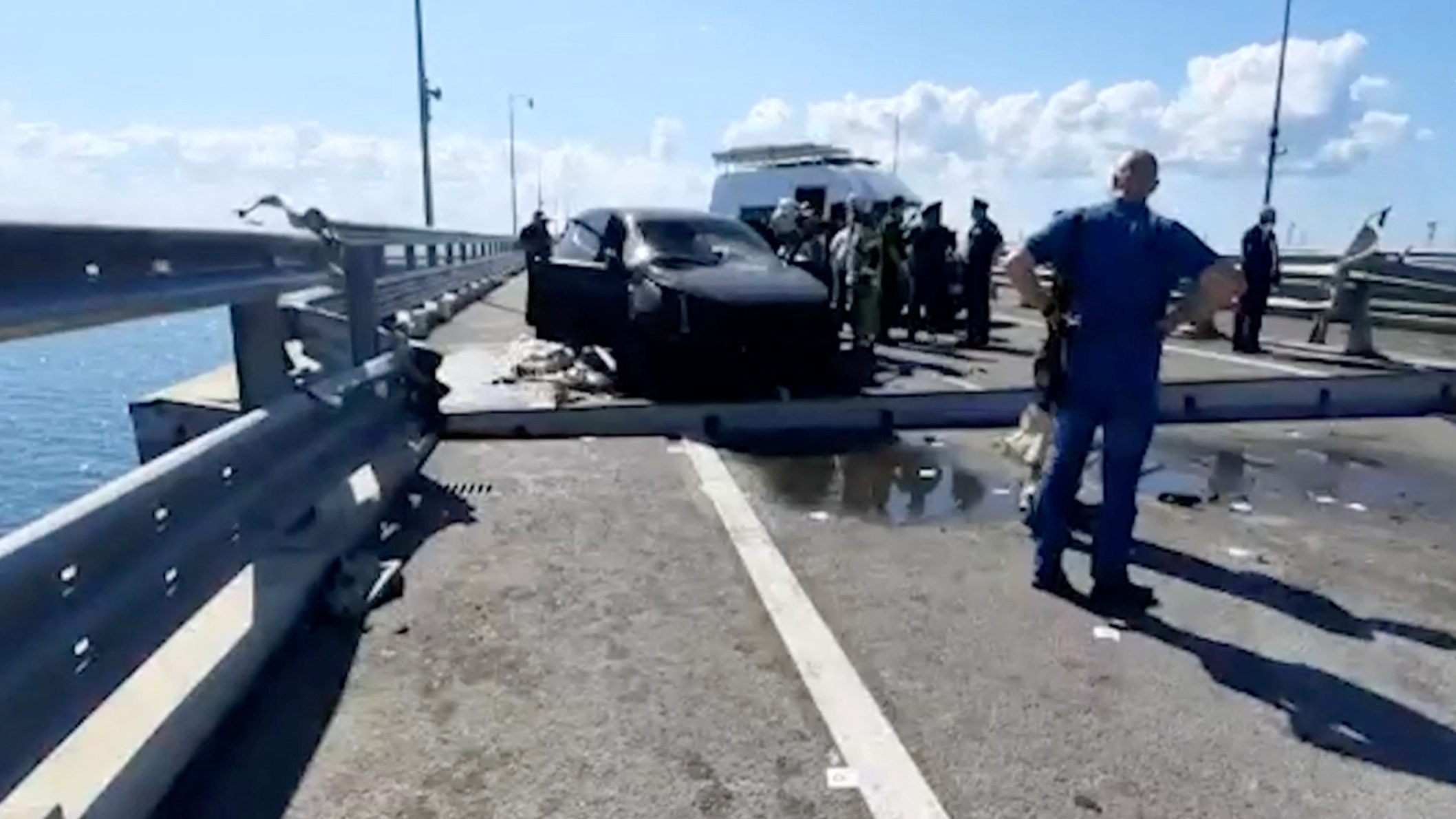 The Crimea Bridge has been damaged – again. /Investigative Committee of Russia/Reuters 