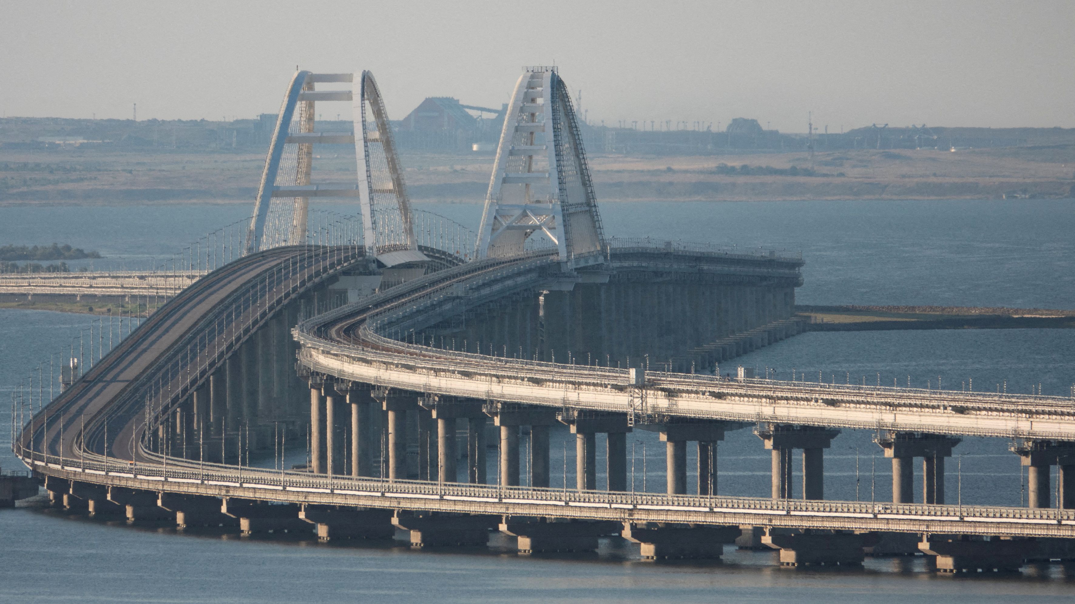 The bridge connects the Russian mainland with the peninsula across the Kerch Strait. /Stringer/Reuters