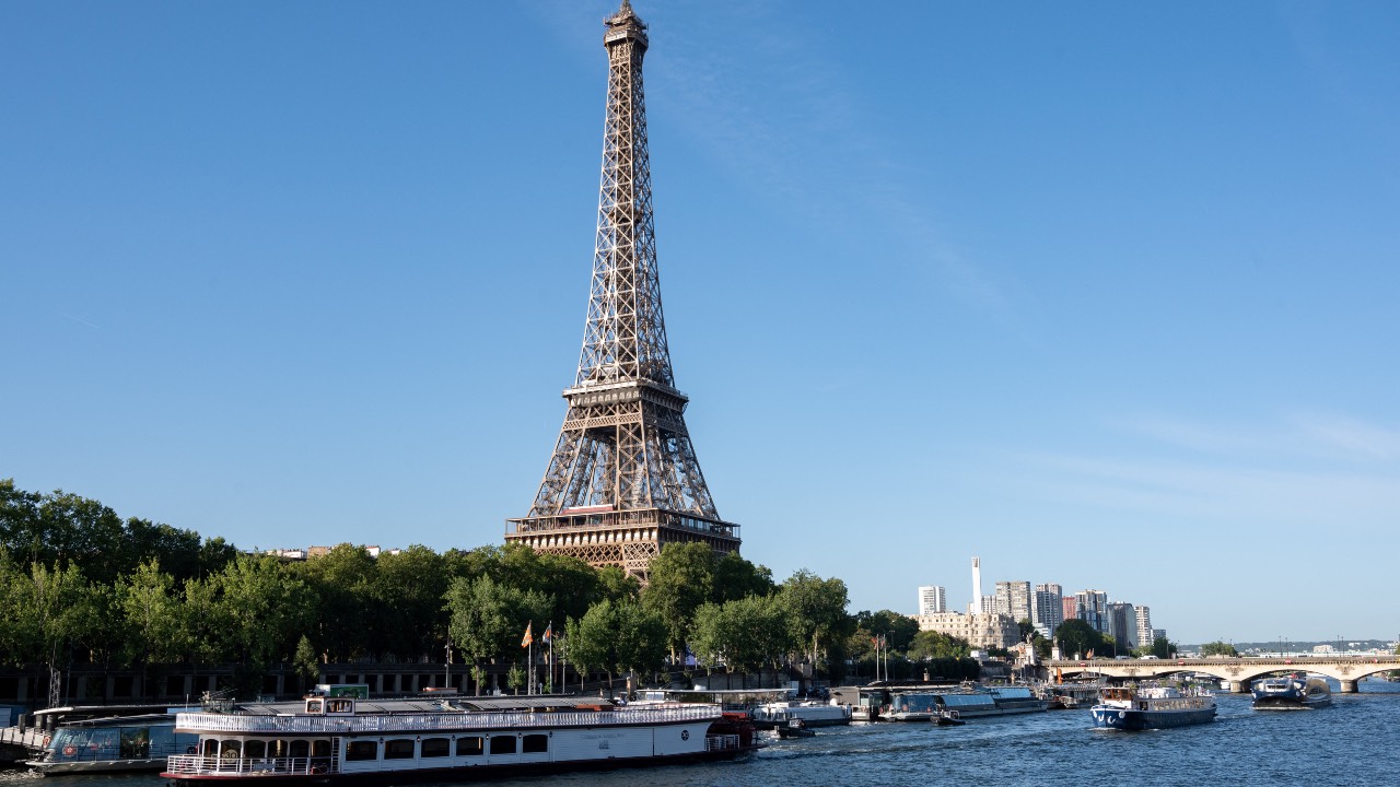 A boat parade test for the opening ceremony of the Paris Olympics in 2024. /Bertrand Guay/AFP