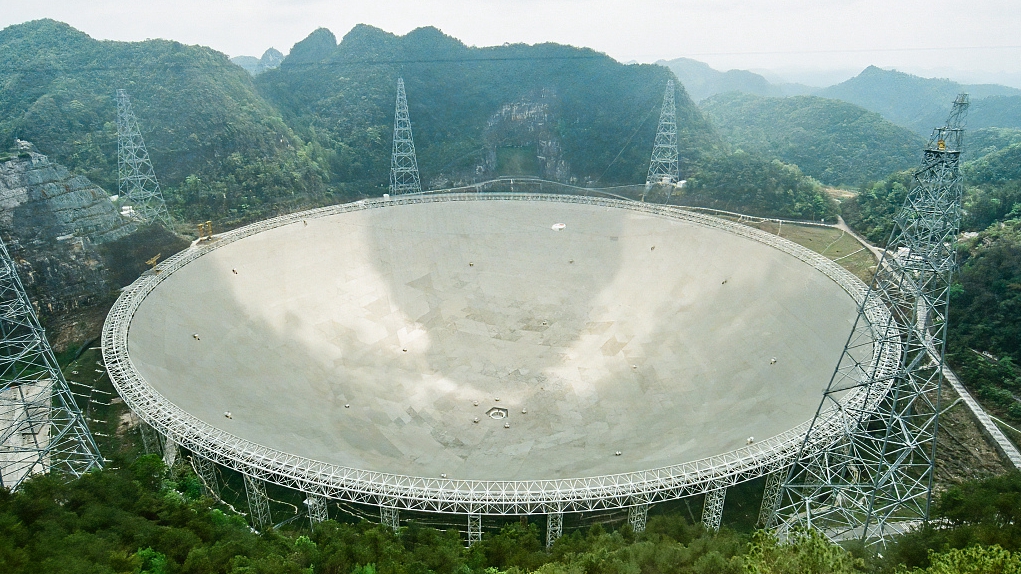 The Five-hundred-meter Aperture Spherical Radio Telescope located in the southwestern province of Guizhou, China. /CFP