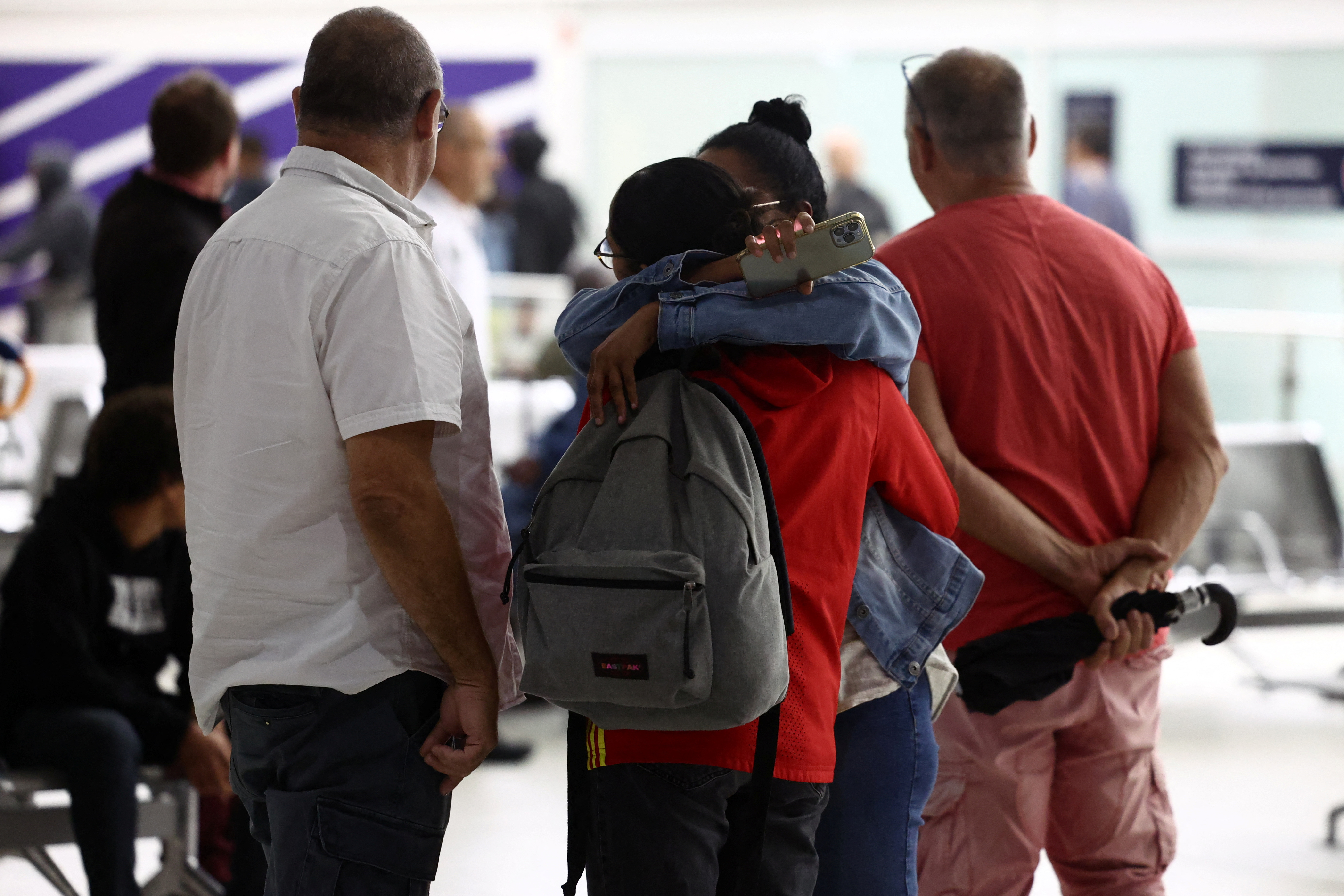 Another plane containing largely European nationals landed in Paris on Wednesday morning, with evacuees speaking of their relief at fleeing Niger as tensions continue to rise./Reuters/Stephanie Lecocq.