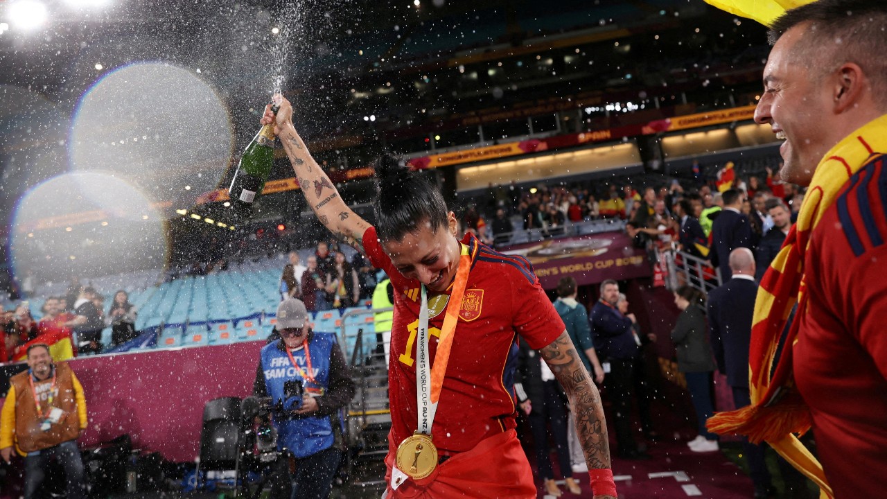 Jennifer Hermoso celebrates after winning the World Cup in Australia /Amanda Perobelli/Reuters
