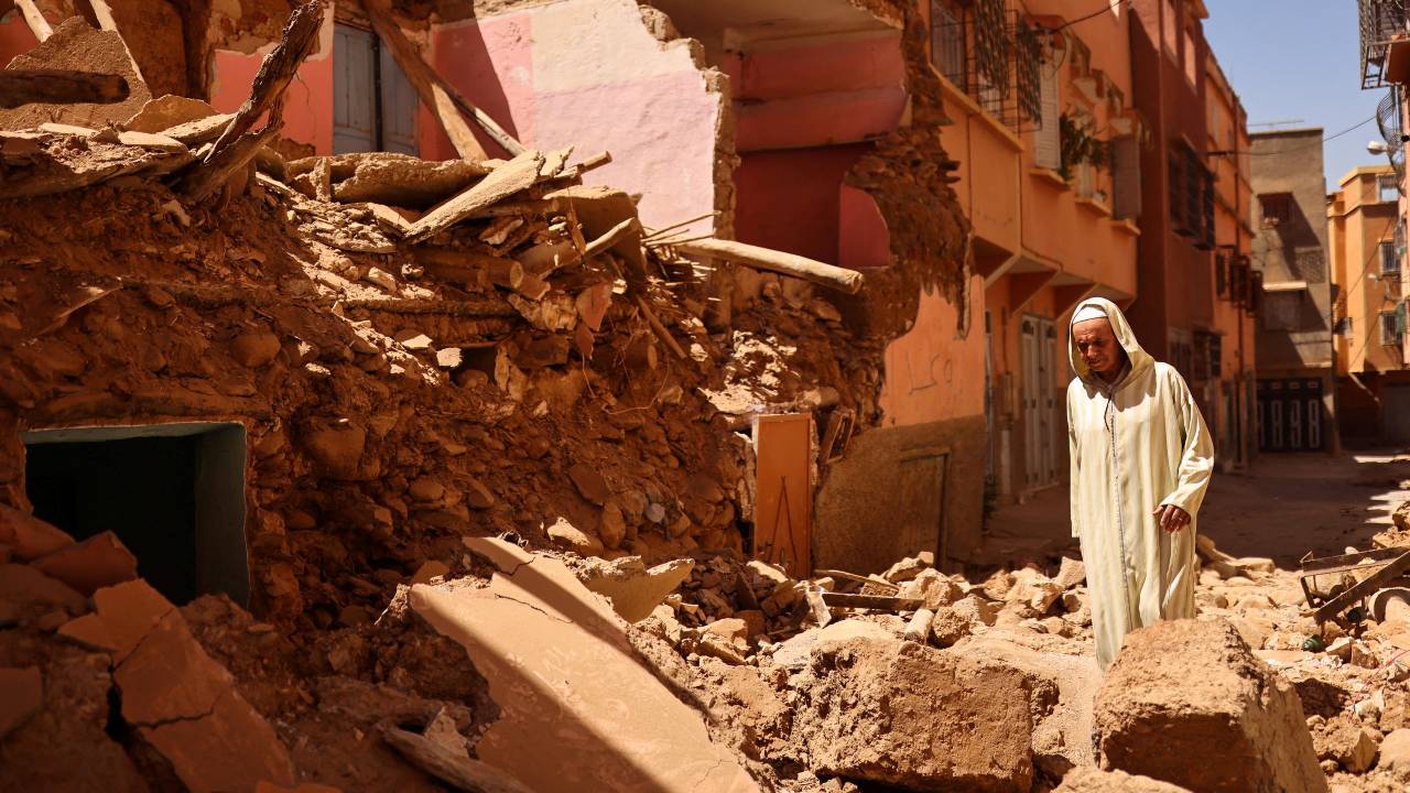 Mohamed Sebbagh, 66, stands in front of his destroyed house in the aftermath of a deadly earthquake. /Nacho Doce/Reuters