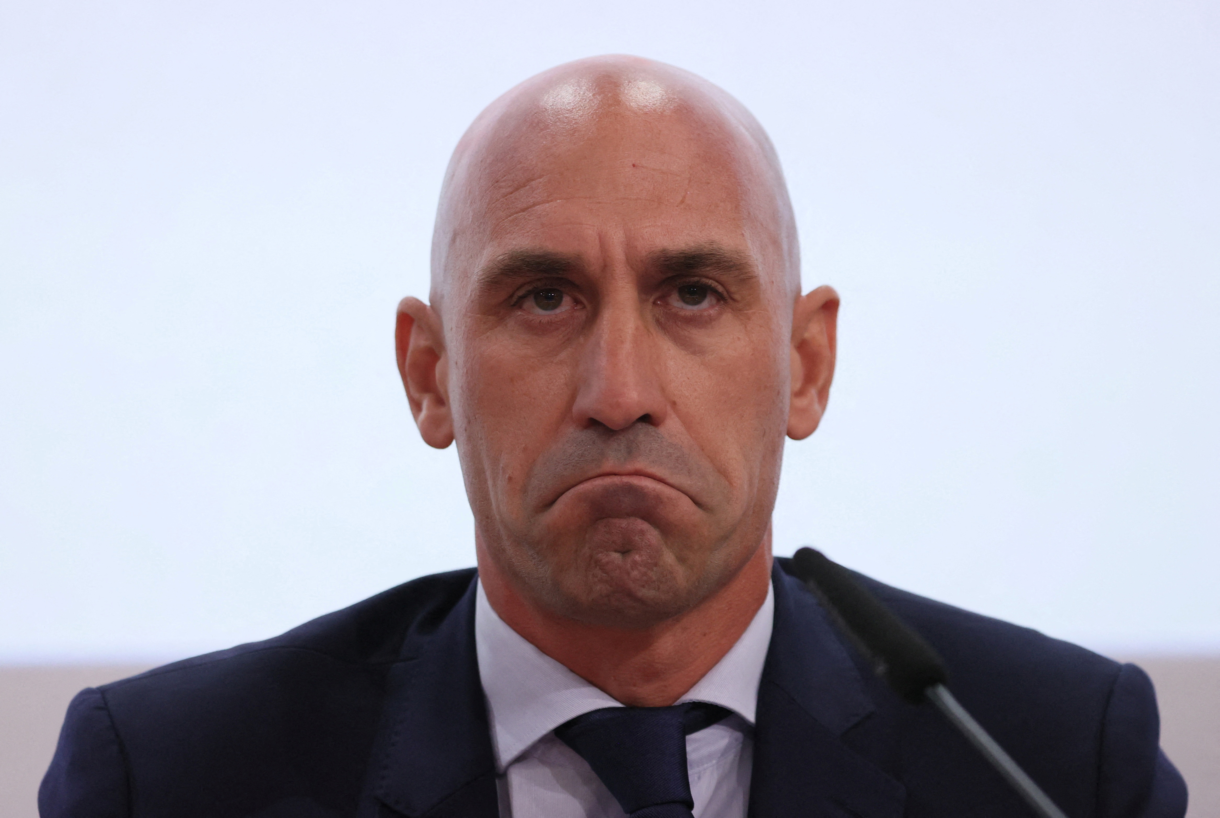 Luis Rubiales admitted he couldn't continue to work in his role as Spanish football president. Denis Balibouse/ Reuters