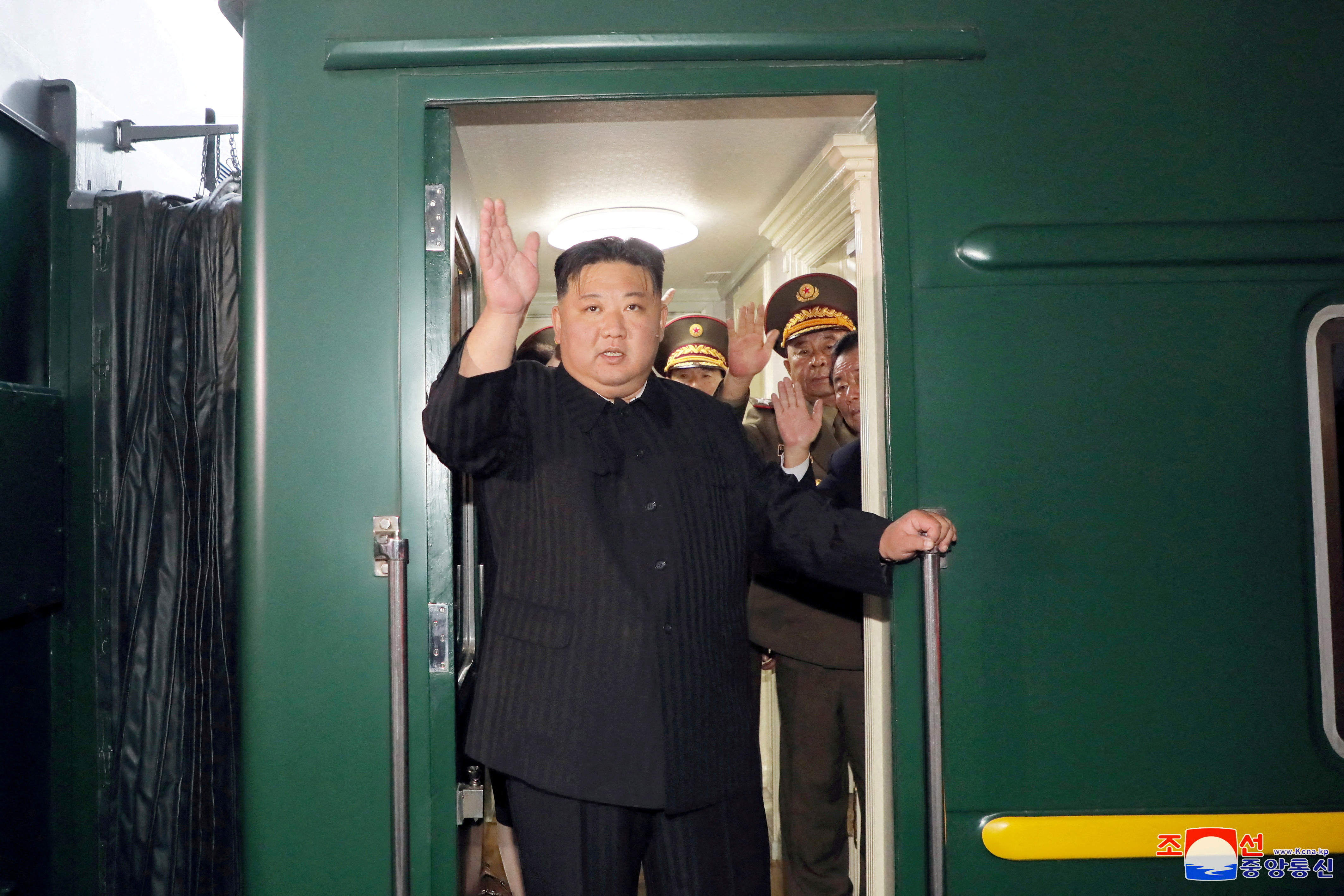 Kim Jong Un has given his backing to Russian leader Vladimir Putin. /Korean Central News Agency. 