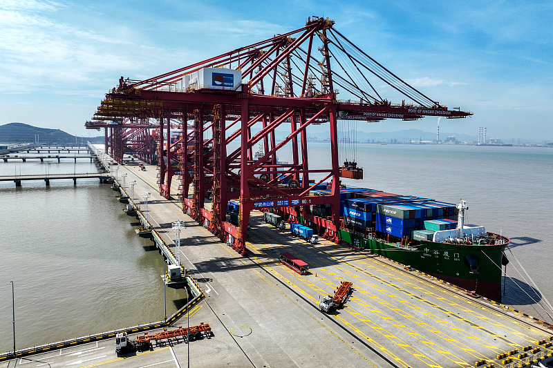 Zhoushan port has become a hustling, bustling hub of international trade. Its expansion was part of the Belt and Road Initiative. /CFP